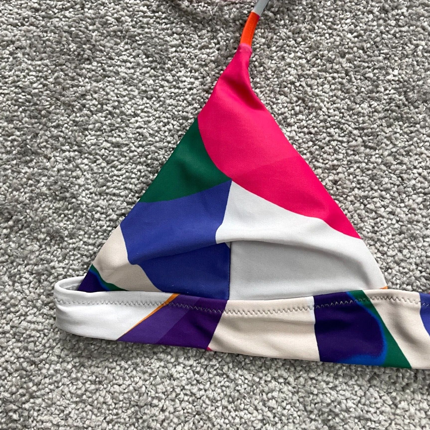 Triangl Women’s Small Multicolor Geometric Triangle Bikini Top - Spaghetti Strap Beach Swimwear Size S / US 4 / IT 40 - 5 Thumbnail