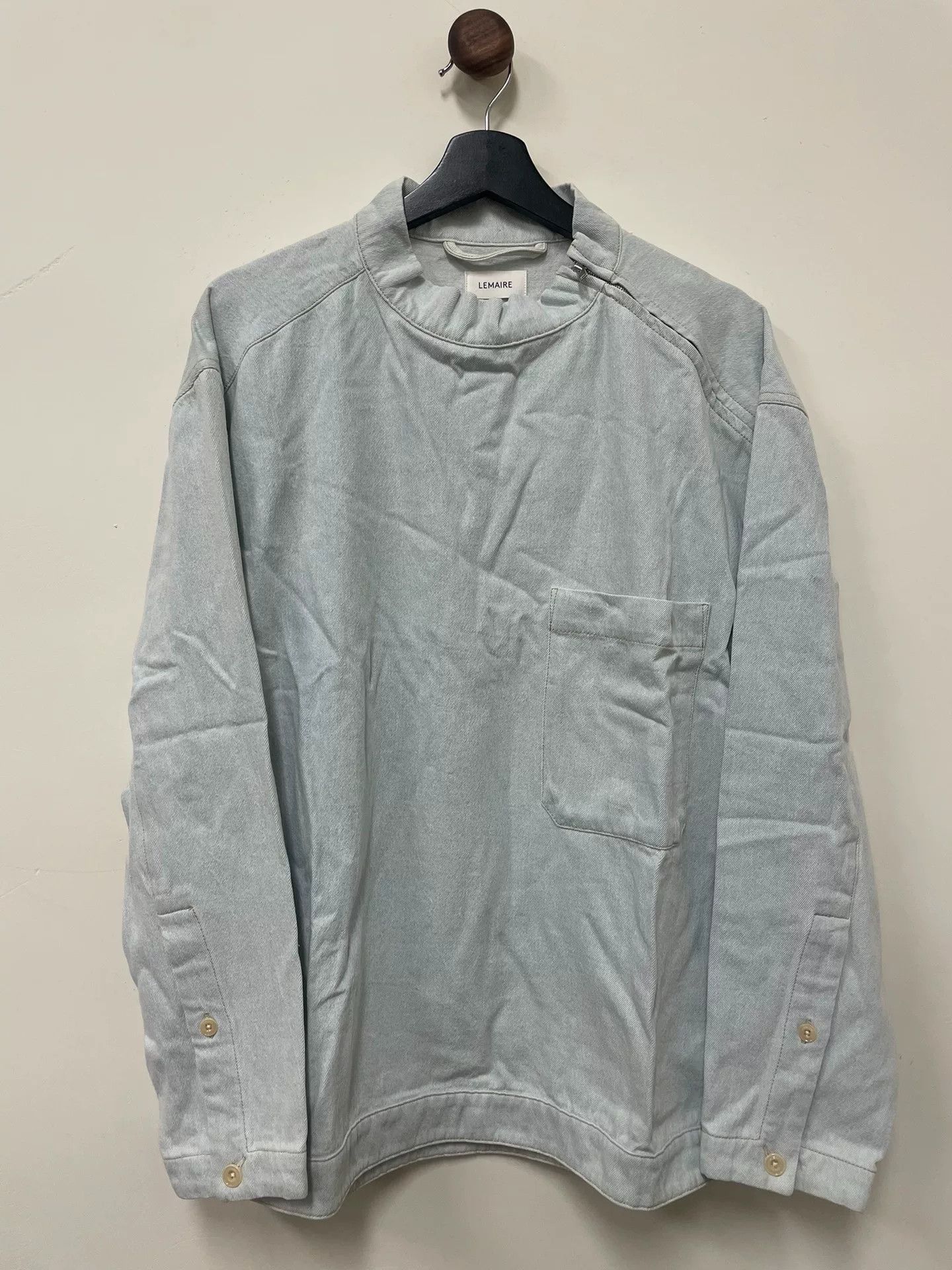 Lemaire Lemaire 22SS Light Washed Zip Sweatshirt Size US S / EU 44-46 / 1 - 1 Thumbnail