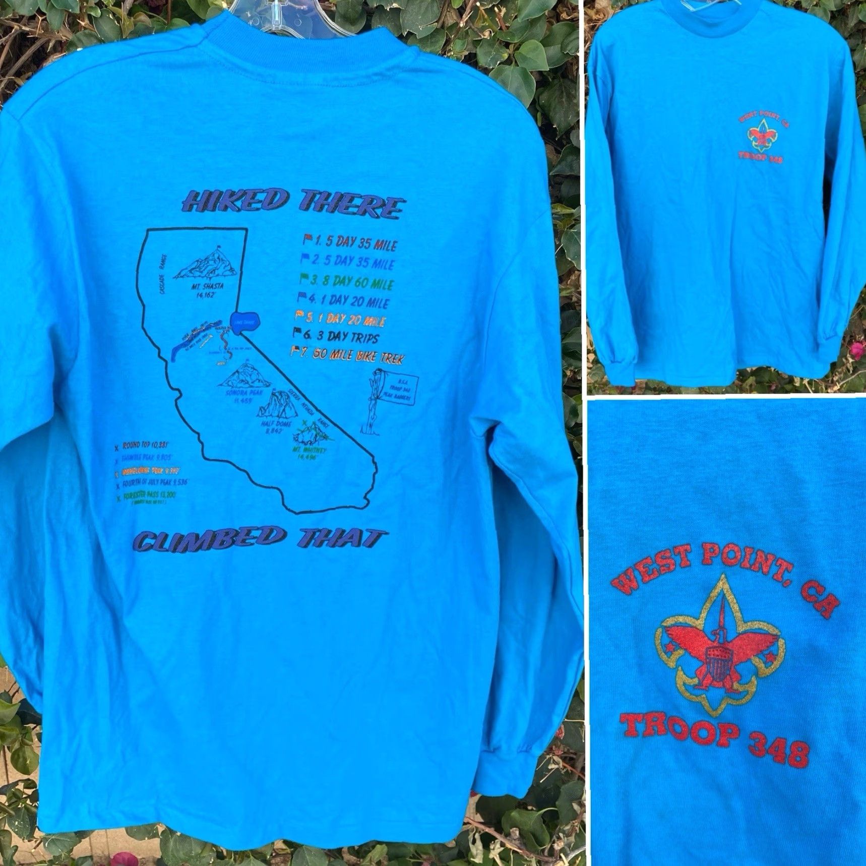 Hanes VINTAGE Westpoint Troop 348 Hiked There Climbed That Long Sleeve T-Shirt Size US M / EU 48-50 / 2 - 2 Thumbnail
