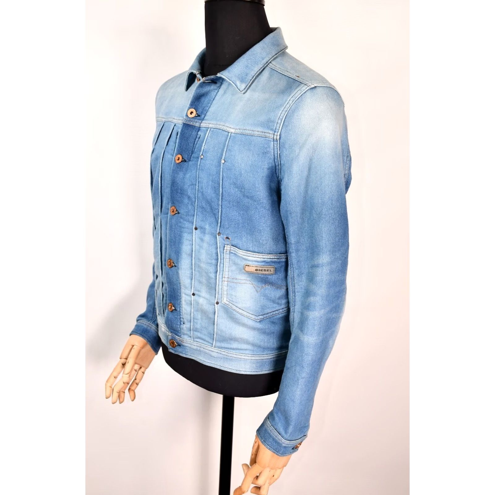 Diesel Diesel Juzicon Denim Jogg Sweat Distressed Men's Jacket Blue M Size US M / EU 48-50 / 2 - 4 Thumbnail