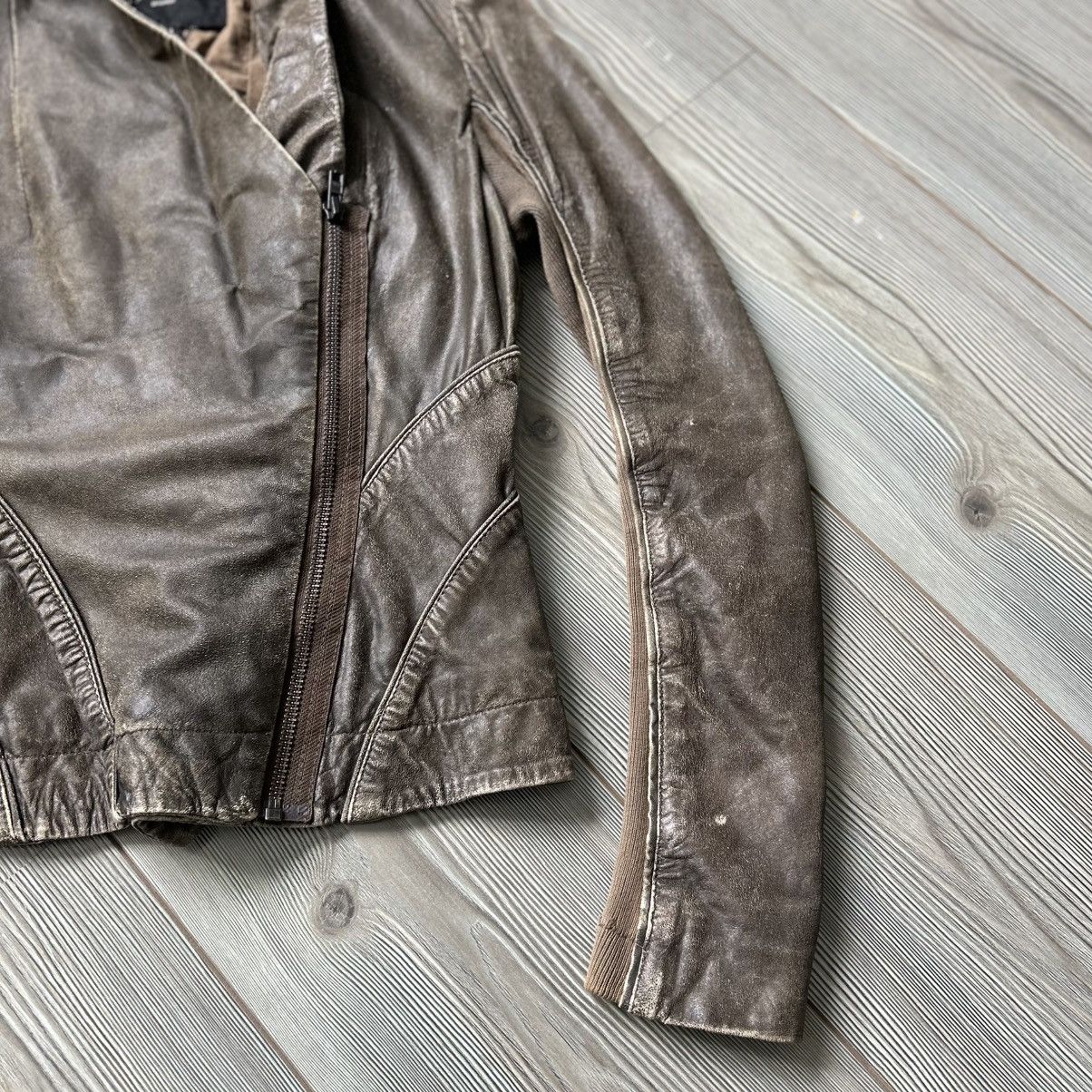 Allsaints Allsaints Faded Asymmetric Rick Owens Vibe Leather Jacket Size S / US 4 / IT 40 - 14 Thumbnail