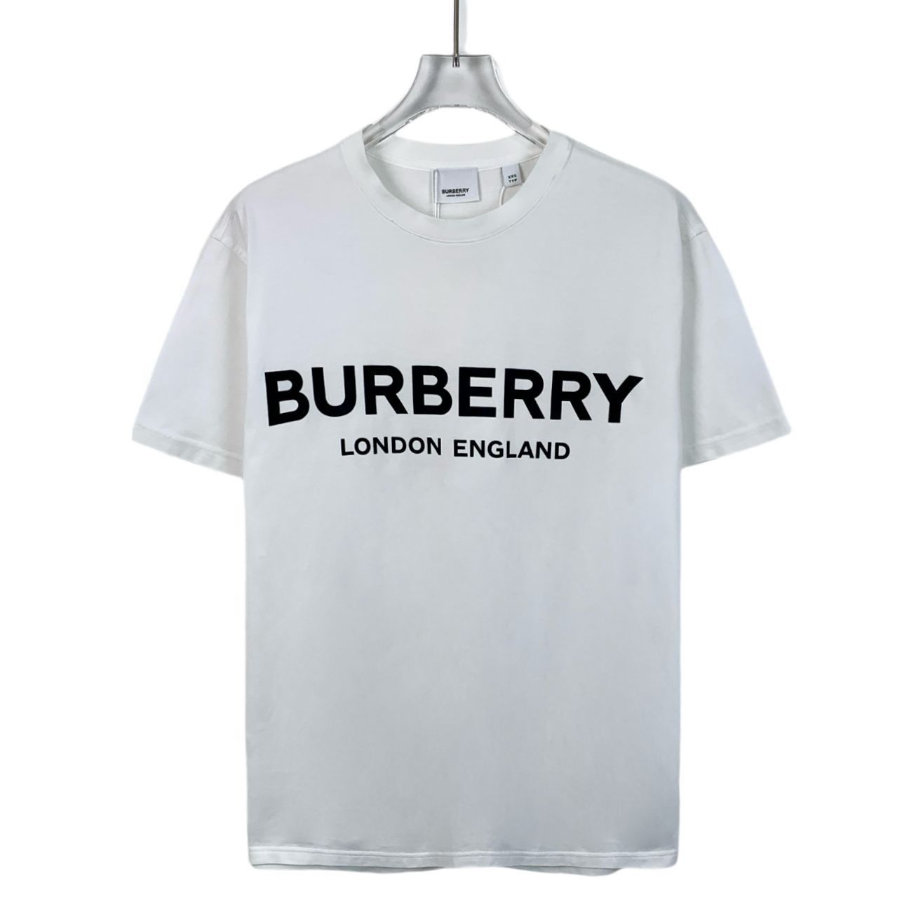 Burberry Burberry White Logo Printed Round Neck Cotton Short Sleeve T Size XXS / US 00 / IT 34 - 1 Thumbnail