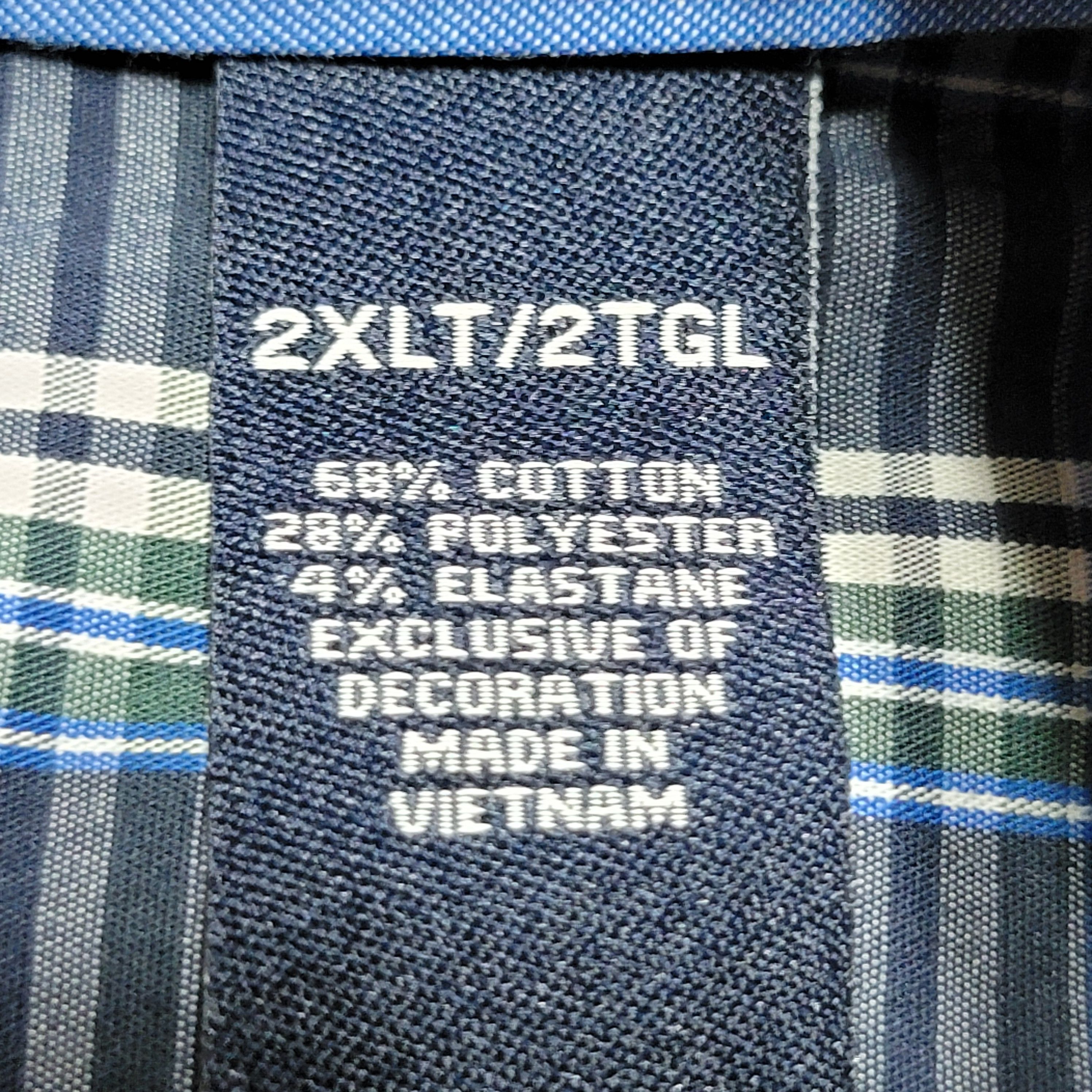 Chaps Chaps Stretch LS Blue Plaid Full Button Shirt - Size 2XLT Size US XXL / EU 58 / 5 - 5 Thumbnail