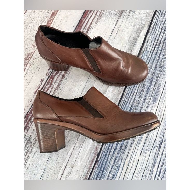 Dansko Dansko Rich Brown Leather Slip-On Heel Shoes Size US 9.5 / IT 39.5 - 5 Thumbnail