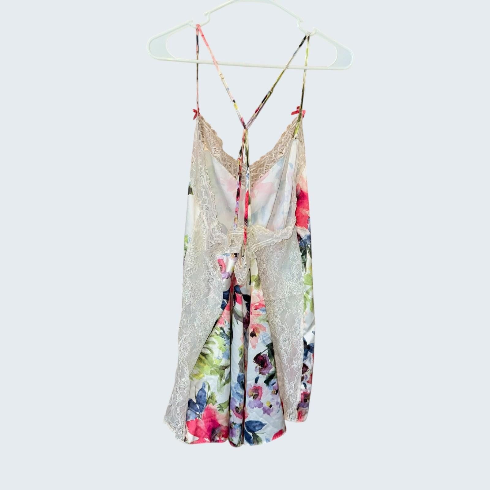 Other Cacique Floral Lace Trim Chemise Nightgown Satin 18/20 Size ONE SIZE - 2 Thumbnail