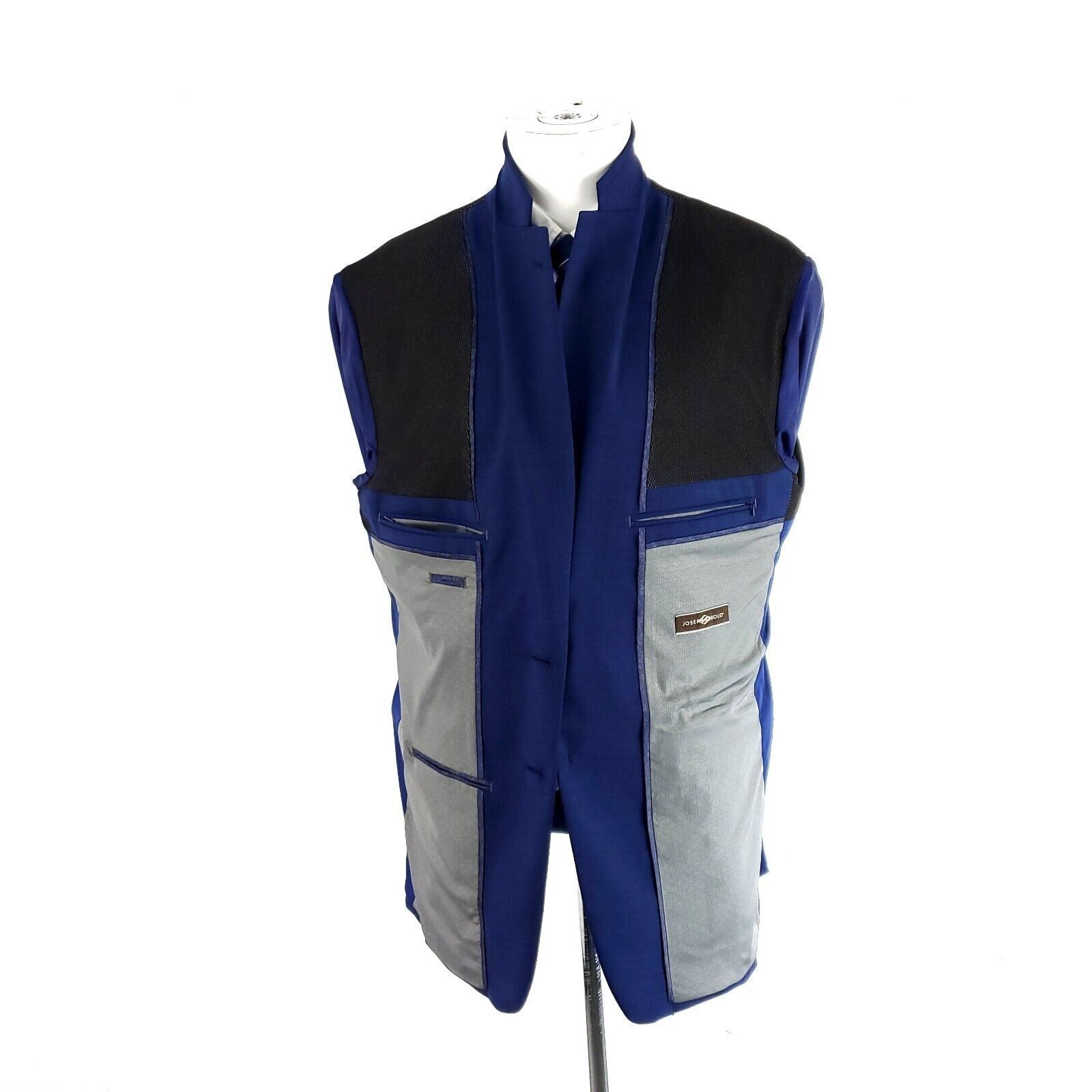 Joseph Abboud Joseph Abboud Wool Polyester 2 Button Blazer 42R Blue Herrin Size 42R - 9 Thumbnail