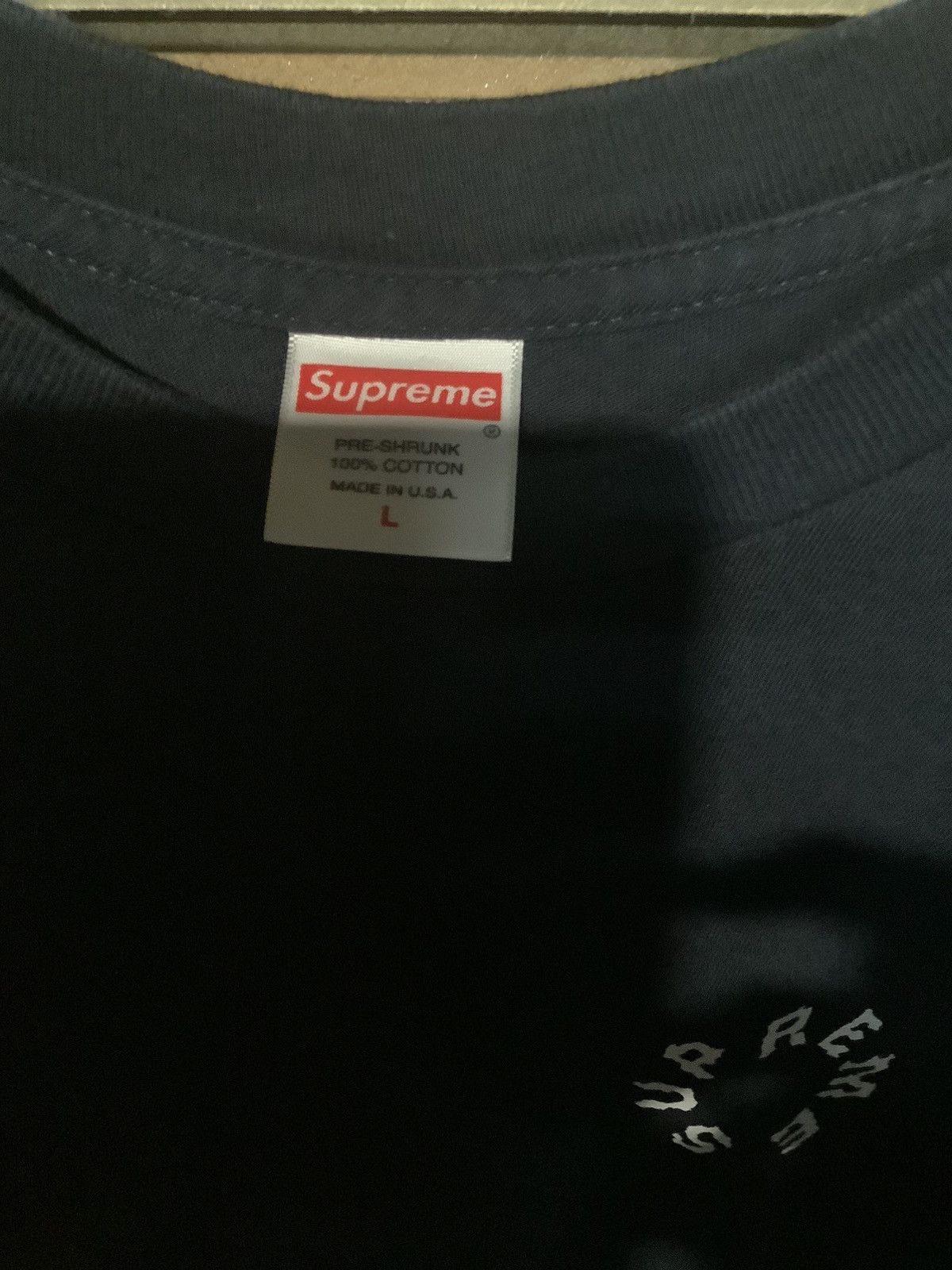 Supreme Supreme navy t shirt Size US L / EU 52-54 / 3 - 4 Thumbnail