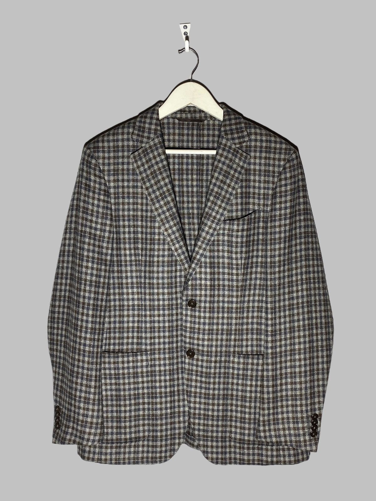 Ermenegildo Zegna Ermenegildo Zegna Soft-Constructed Checked Cashmere Blazer Size 48R - 1 Thumbnail