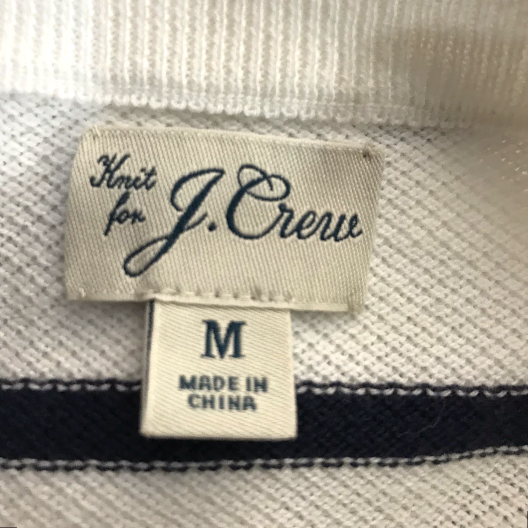 J.Crew J.CREW Striped Waffle Knit Sweater Womens Medium White Black Classic Pullover Size M / US 6-8 / IT 42-44 - 4 Thumbnail