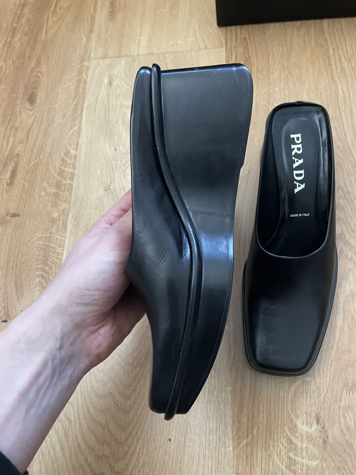 Prada Prada plateau leather slides Size US 7.5 / IT 37.5 - 5 Thumbnail