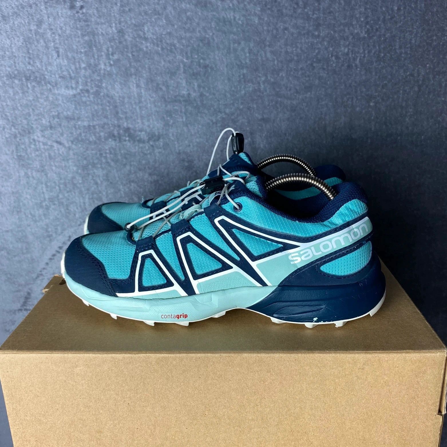 Salomon Salomon Speedcross turqoise blue big logo print trekking Size US 7 / IT 37 - 2 Thumbnail