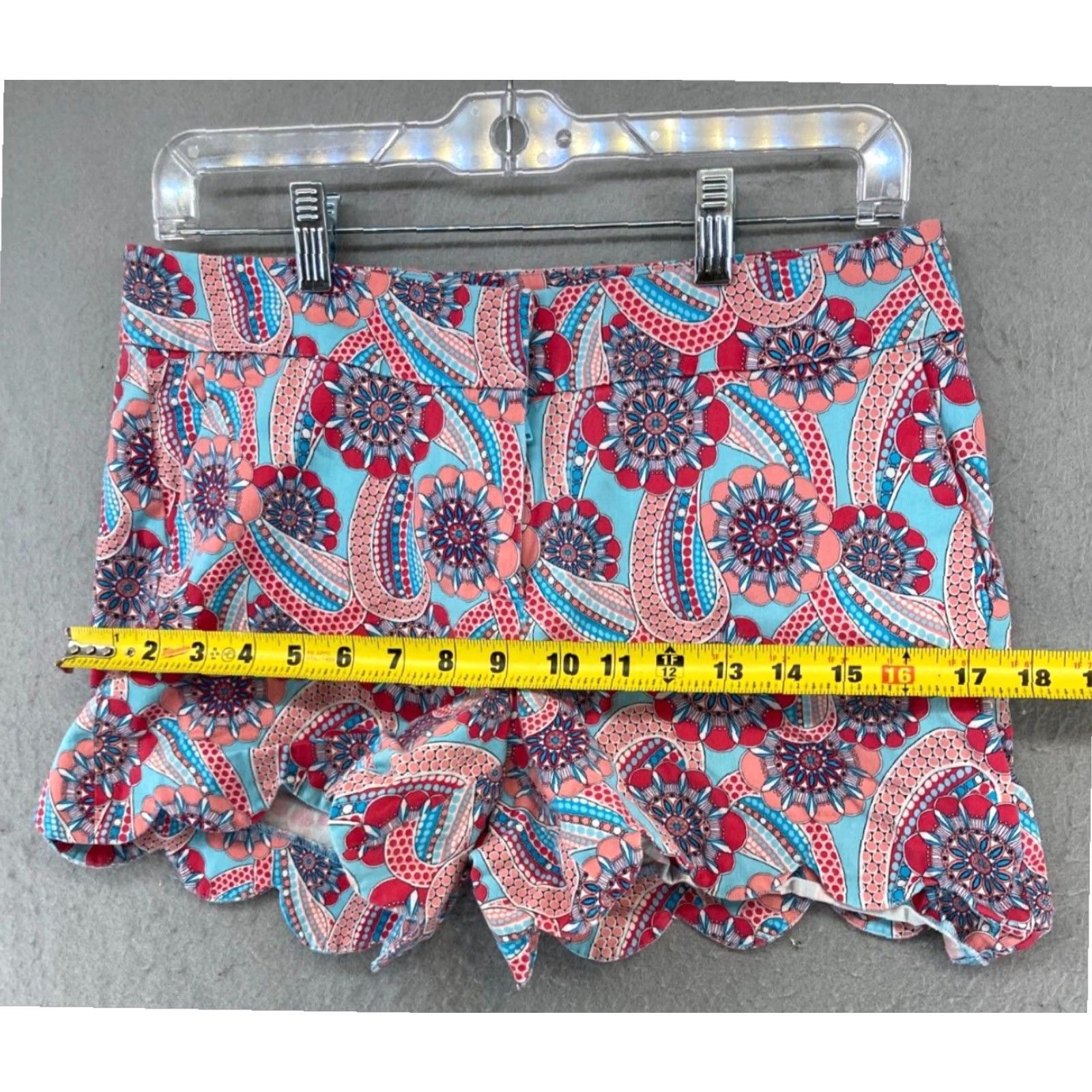 Vintage Womens Boho Shorts Blue Scallop Leg Crown Ivy 6 Size 28" / US 6 / IT 42 - 3 Thumbnail