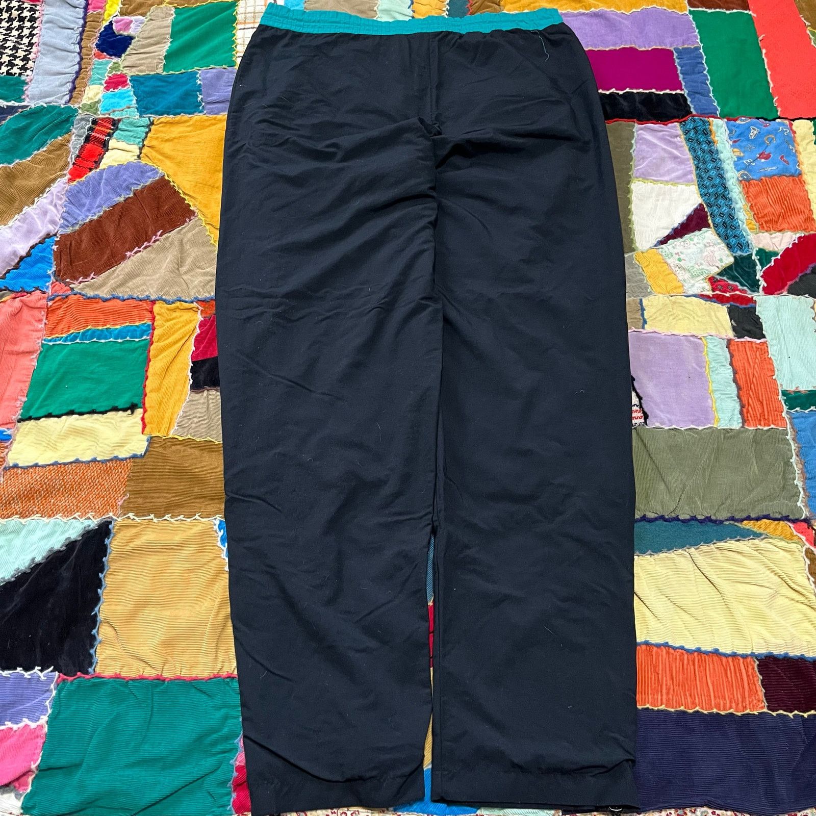 Nike Vintage 90s Nike Force Black w/ Turquoise Trackpants Large Size US 30 / EU 46 - 2 Thumbnail