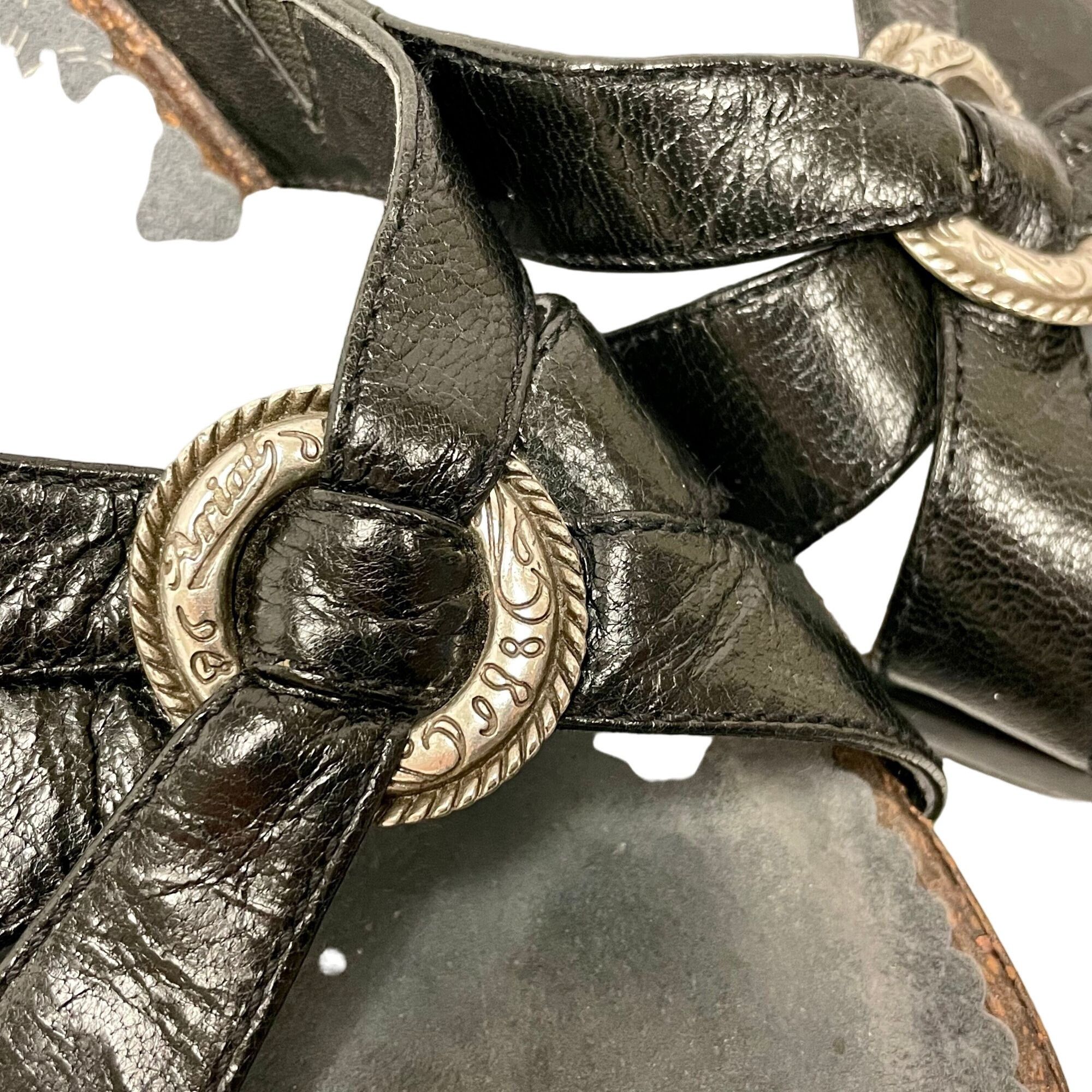 Ariat Ariat 20902 Black Leather Cowgirl Sandals Western Wedge Shoe Size US 8 / IT 38 - 6 Thumbnail
