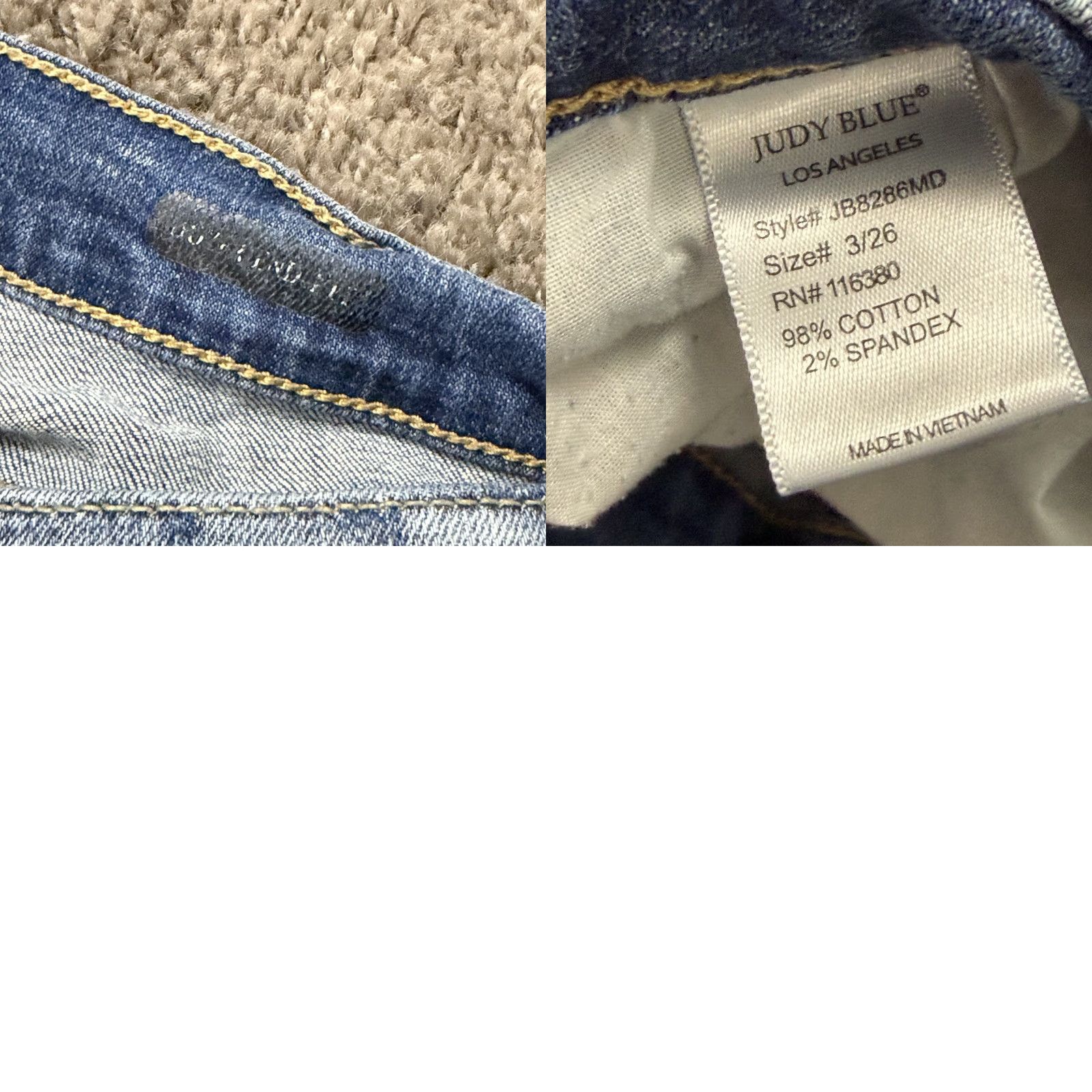 Denime Judy Blue Jeans Womens 26 Boyfriend Distressed Mid Rise Stretch Denim 26x29 Size 26" / US 2 / IT 38 - 9 Thumbnail