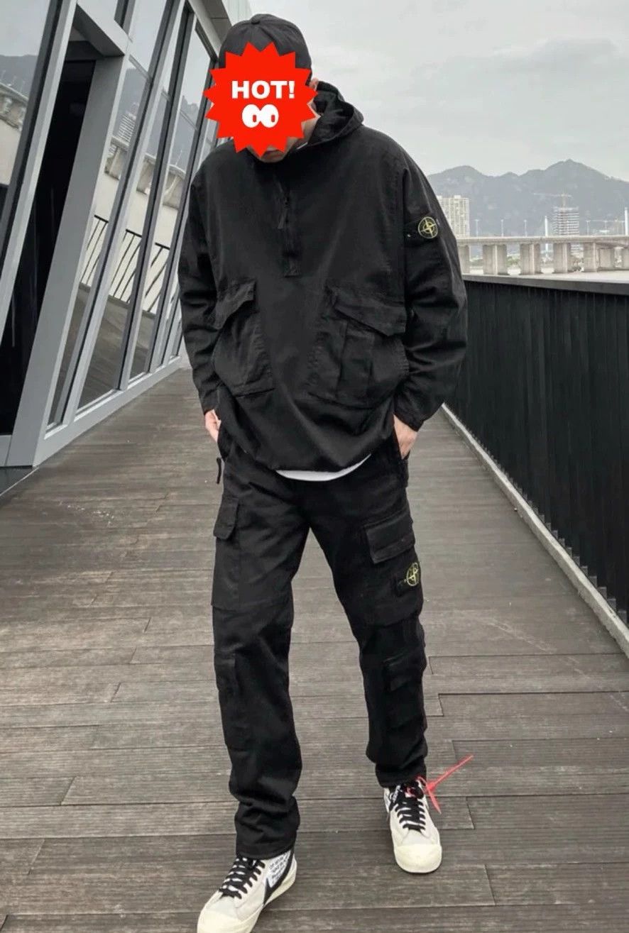 Stone Island Stone Island 21FW Half-Zip Hooded Jacket Black XXL Size US XXL / EU 58 / 5 - 8 Thumbnail