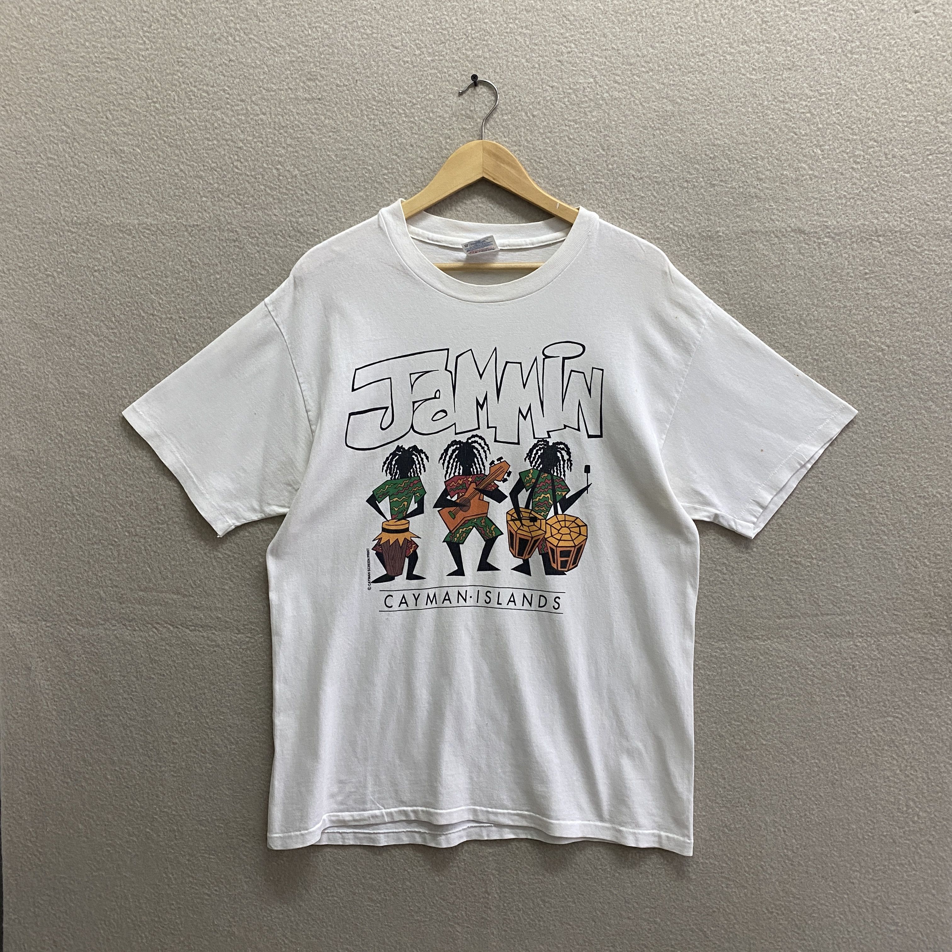 If Six Was Nine × Le Grande Bleu (L.G.B.) × Vintage Vintage 90's Cayman Island Jammin Tshirt Size US L / EU 52-54 / 3 - 1 Thumbnail