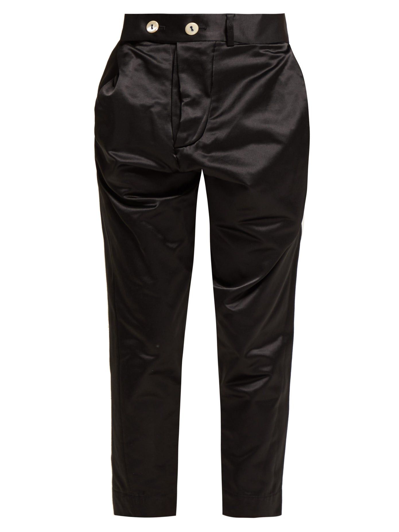 Vivienne Westwood VIVIENNE WESTWOOD ANGLOMANIA 코튼 블렌드 비대칭 새틴 팬츠 Size 30" / US 8 / IT 44 - 1 Thumbnail