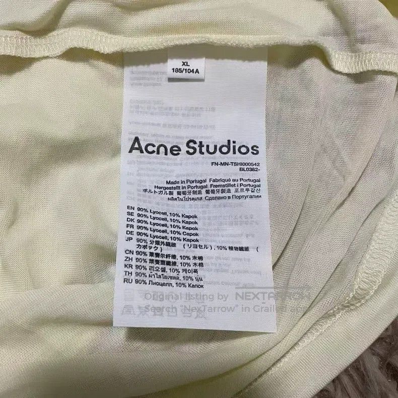 Acne Studios Acne Studios Ivory White Jersey Printed Short Sleeve T-Shi Size US XL / EU 56 / 4 - 4 Thumbnail