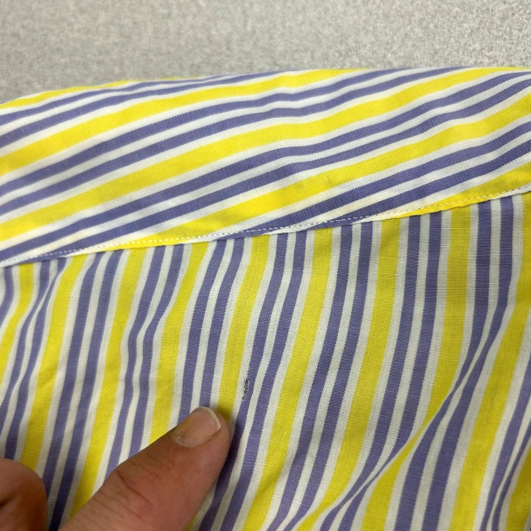 Ralph Lauren Ralph Lauren Blake Striped Shirt Mens Large Yellow Purple Short Sleeve Button-Down Button-Up Embroidered Pony Casual Summer Cotton Size US L / EU 52-54 / 3 - 6 Thumbnail