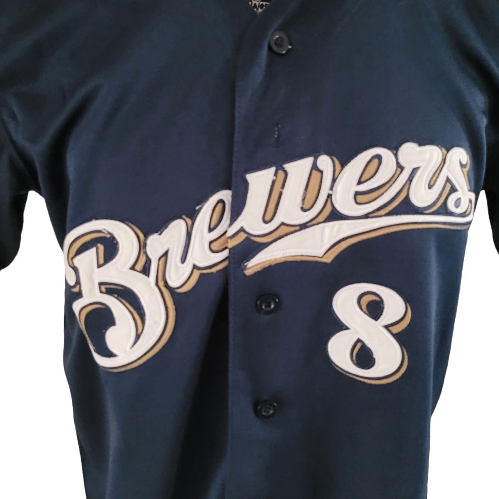 Vintage VINTAGE Ryan Braun #8 Milwaukee Brewers Majestic Navy T-Shirt M Mens 40th Anniversary 8 Size US M / EU 48-50 / 2 - 7 Thumbnail