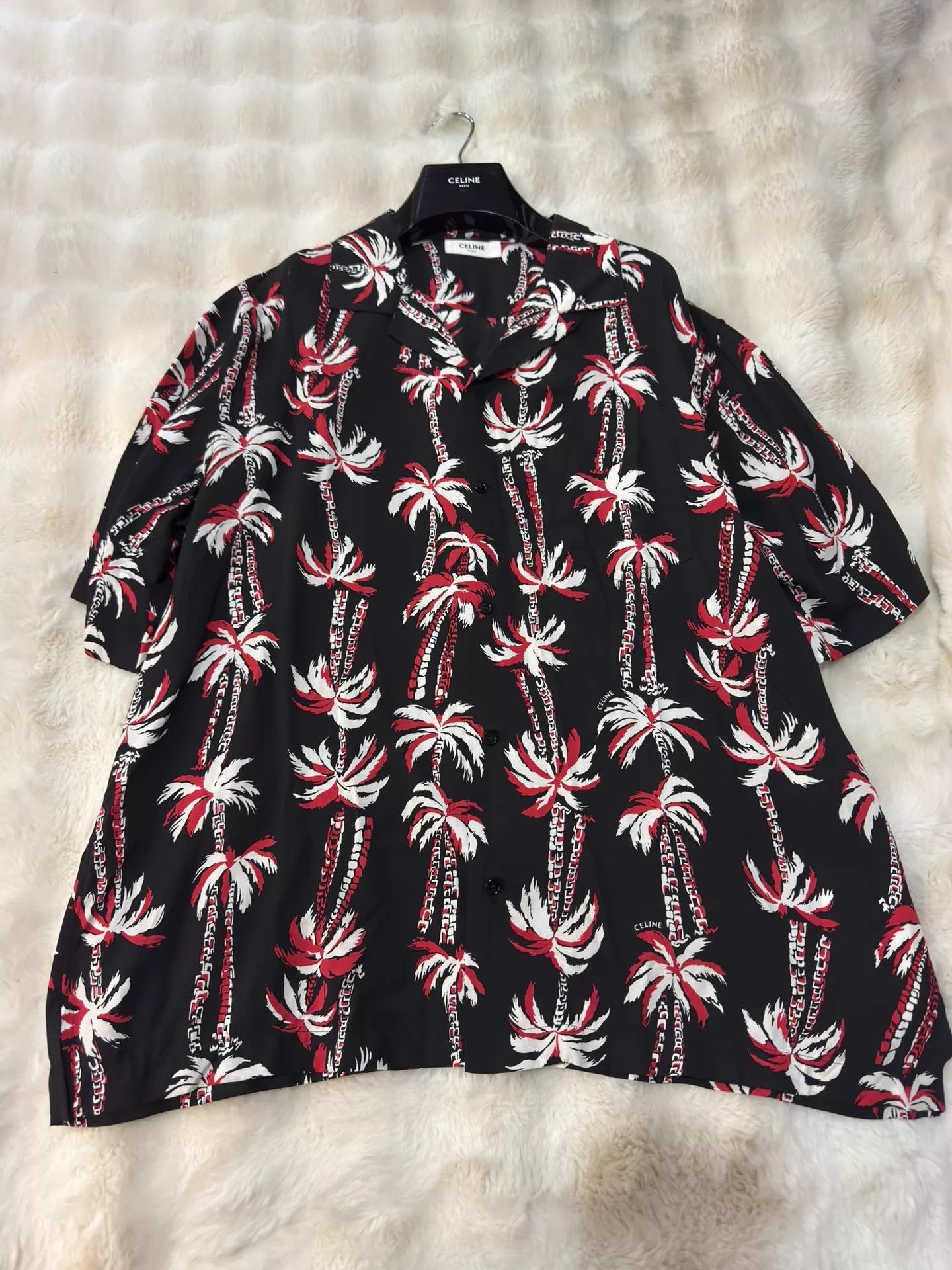 Celine CELINE Short-Sleeve Shirt Coconut Tree Size 41 NWT Size US L / EU 52-54 / 3 - 1 Thumbnail