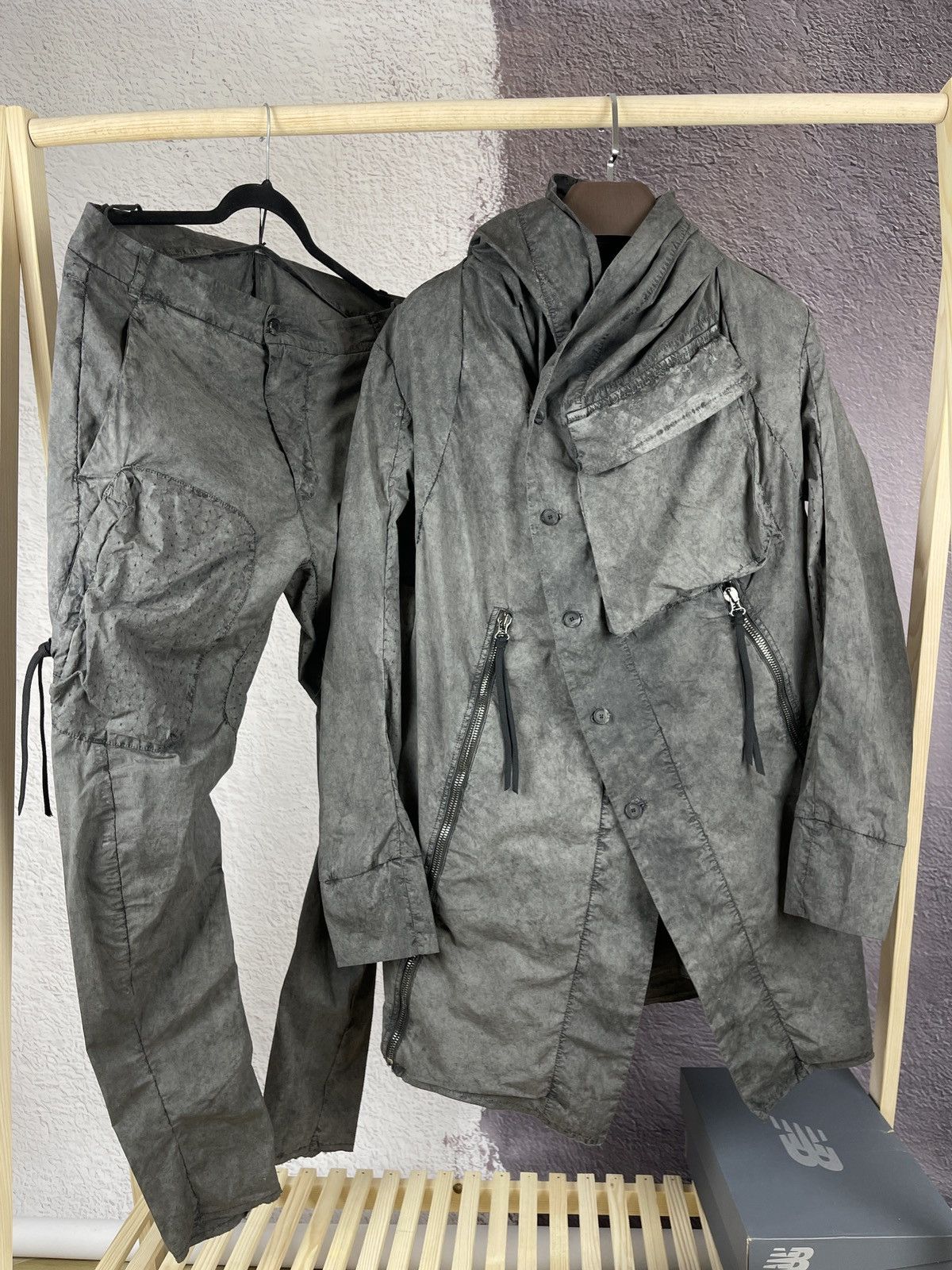 Masnada Masnada ashes grey bandage asymmetric hi-fashion suit Size US M / EU 48-50 / 2 - 2 Thumbnail