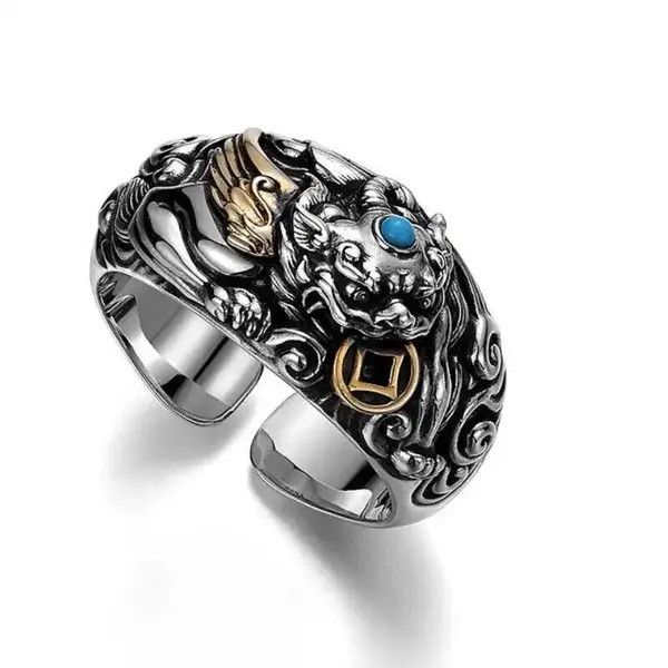 Jewelry × Sterling Silver × Vintage Vintage Wealth Animal Pixiu Ring Size ONE SIZE - 3 Thumbnail