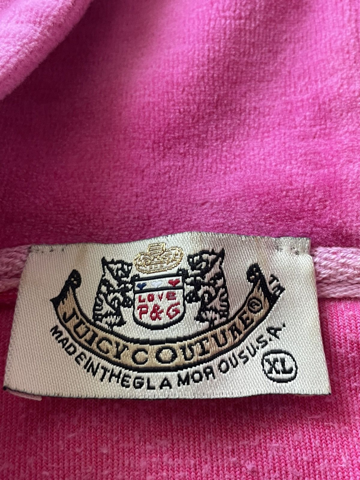 Juicy Couture Vintage 00’s Juicy Couture Pink Y2K Zip Hoodie Big Logo RARE Size XL / US 12-14 / IT 48-50 - 9 Thumbnail
