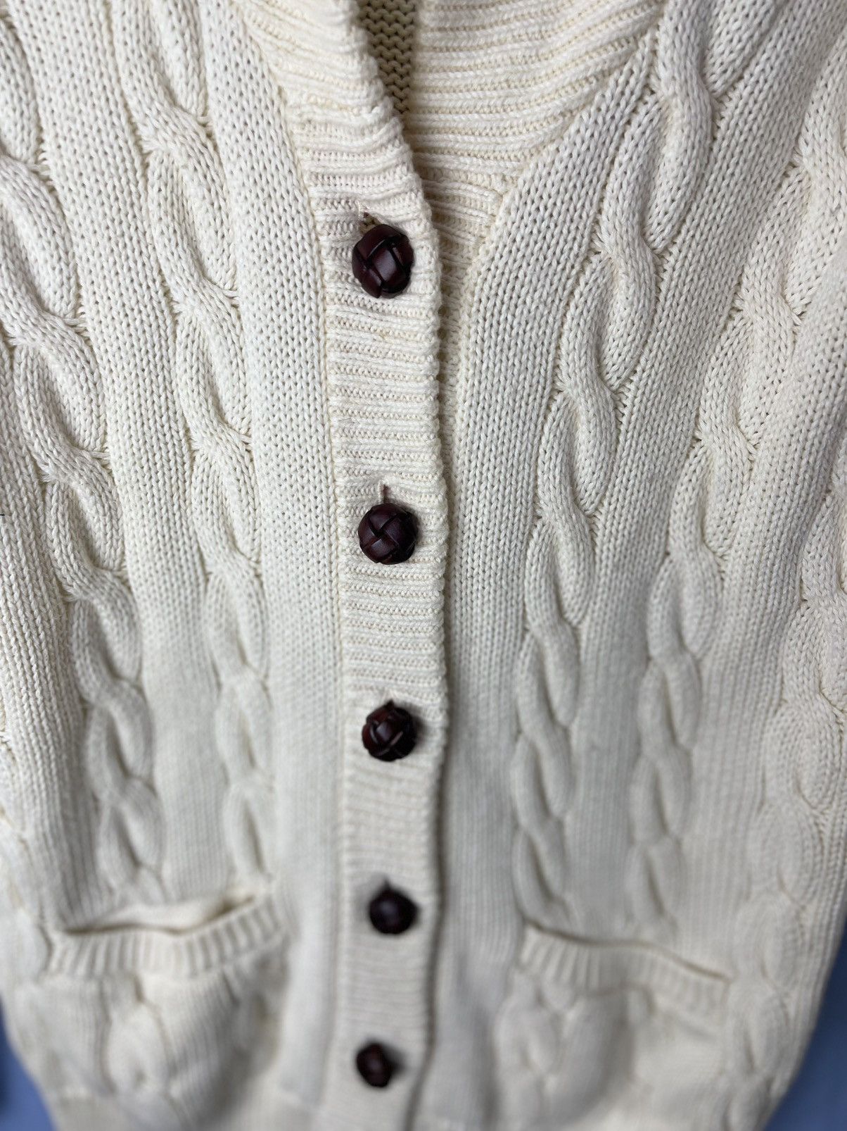 Polo Ralph Lauren Vintage Cable-knit Shawl Collar Cardigan Polo Ralph Lauren Size US M / EU 48-50 / 2 - 2 Thumbnail