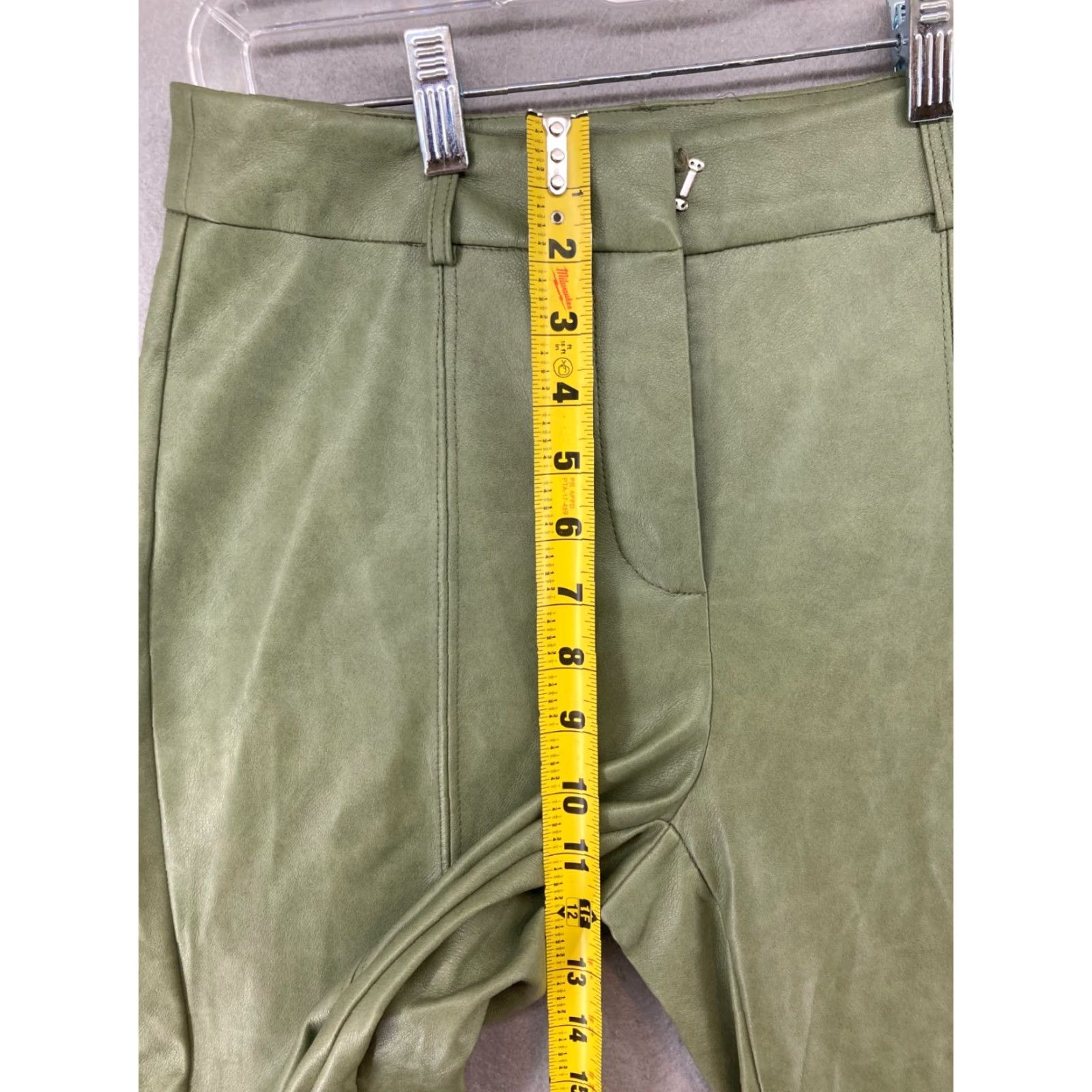 7 For All Mankind 7 For All Mankind Womens Pleather Pants Small Green Lined Size 28" / US 6 / IT 42 - 4 Thumbnail