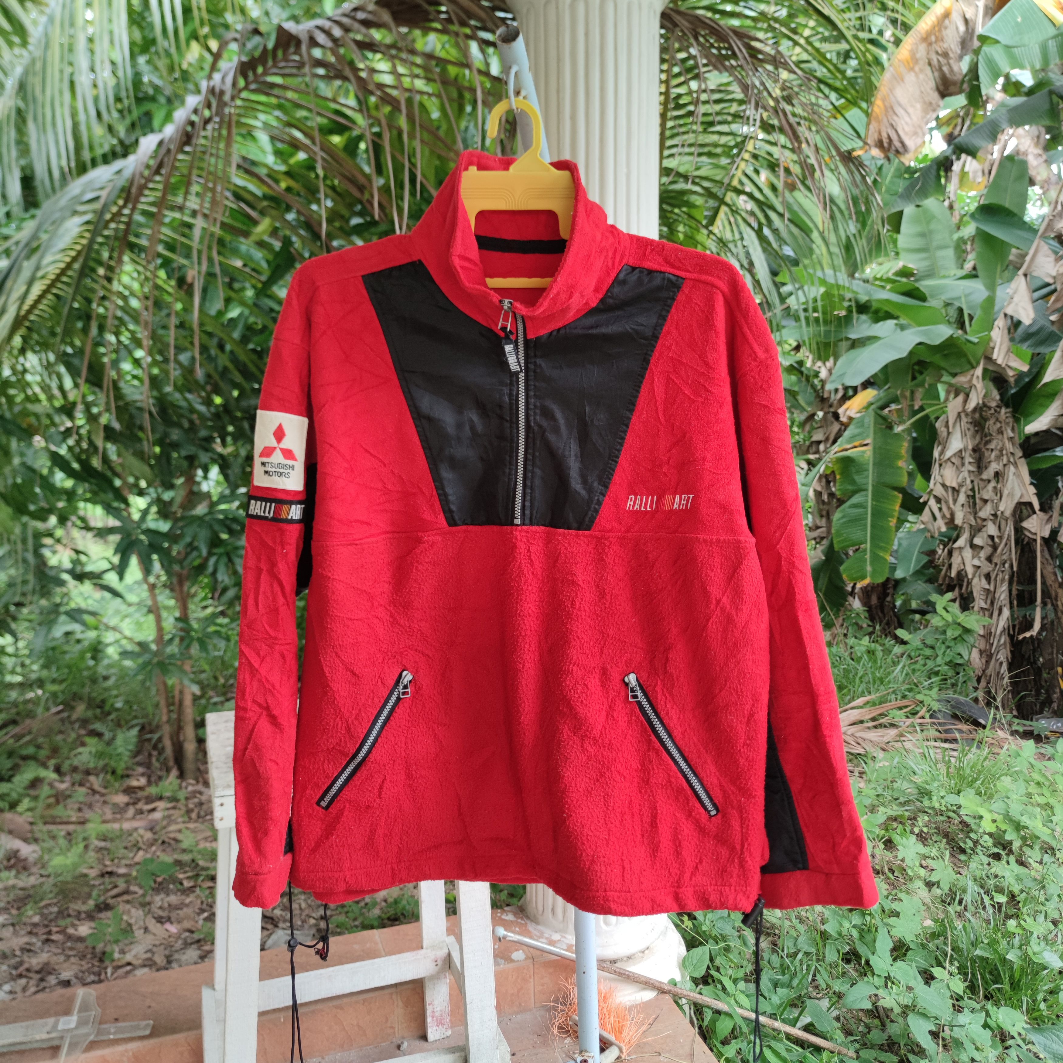 Vintage RALLIART MITSUBISHI MOTORS HALF ZIPPER FLEECE JUMPER Size US L / EU 52-54 / 3 - 1 Thumbnail