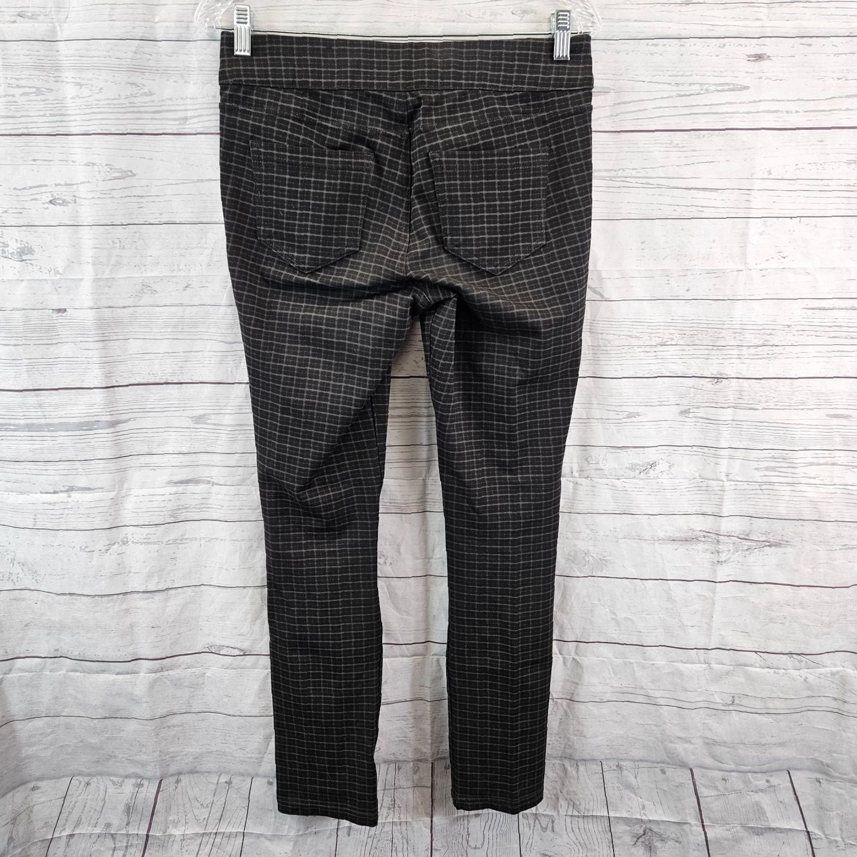 Vintage Liverpool Womens Ponte Knit Skinny Pants Sz 6 Black Gray Mid Rise Pull On Size 28" / US 6 / IT 42 - 3 Thumbnail