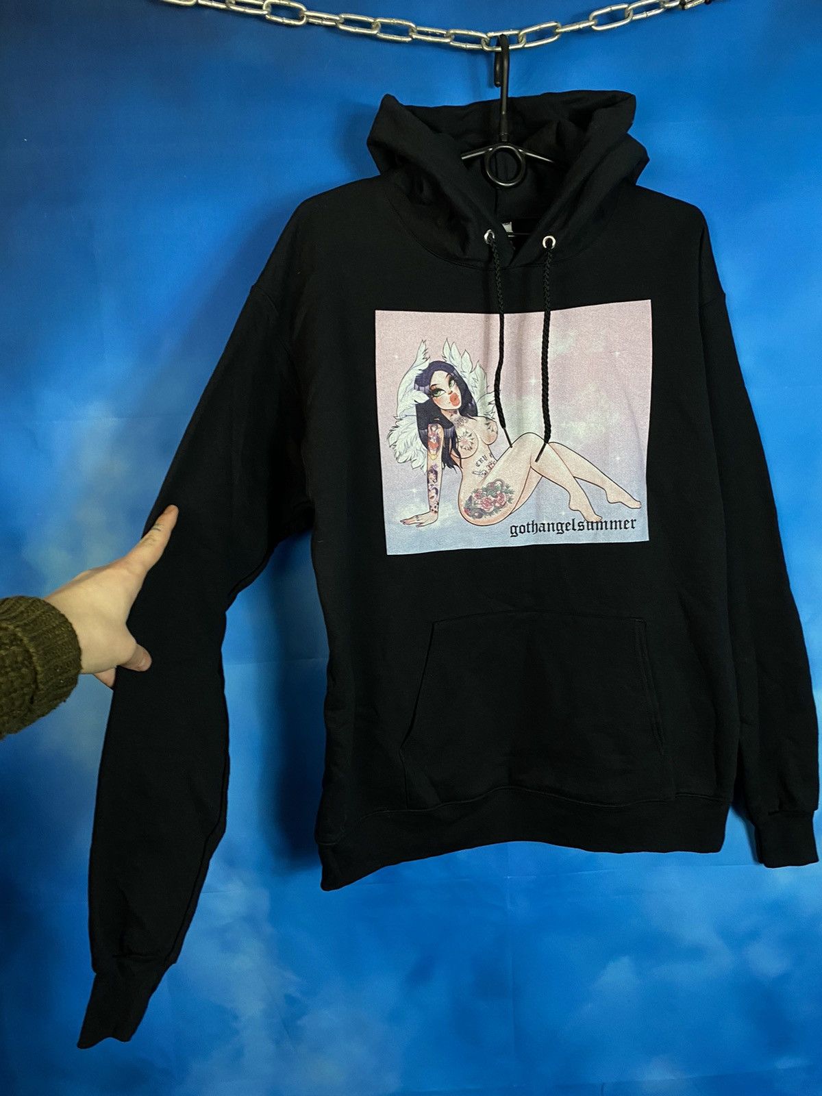 Hanes × Vintage Porn Hub Actress “Goth Angel Summer” hoodie merch Size US M / EU 48-50 / 2 - 3 Thumbnail