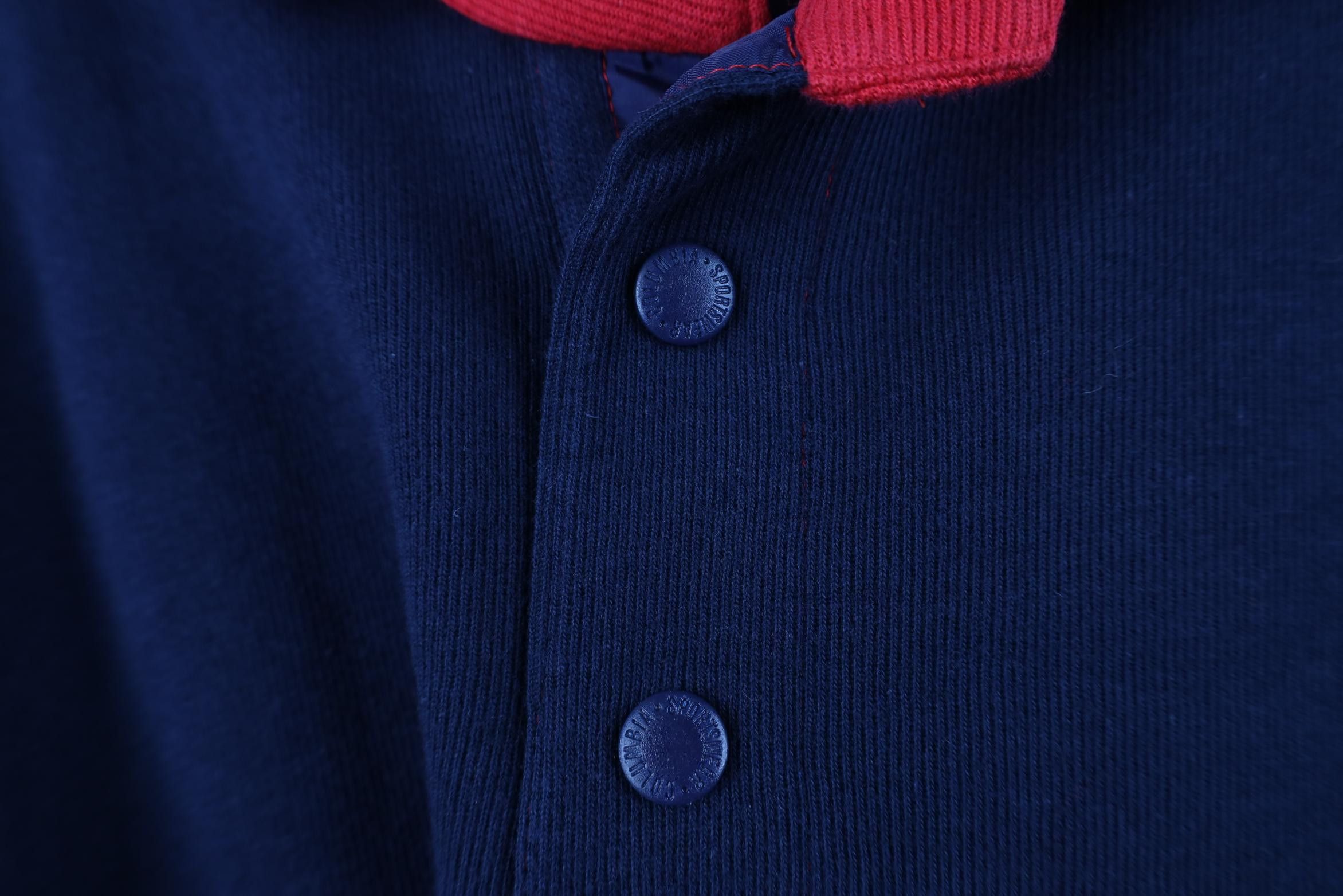 Columbia Vintage 90s Columbia Ribbed Knit Rugby Polo Shirt Blue Size US L / EU 52-54 / 3 - 5 Thumbnail