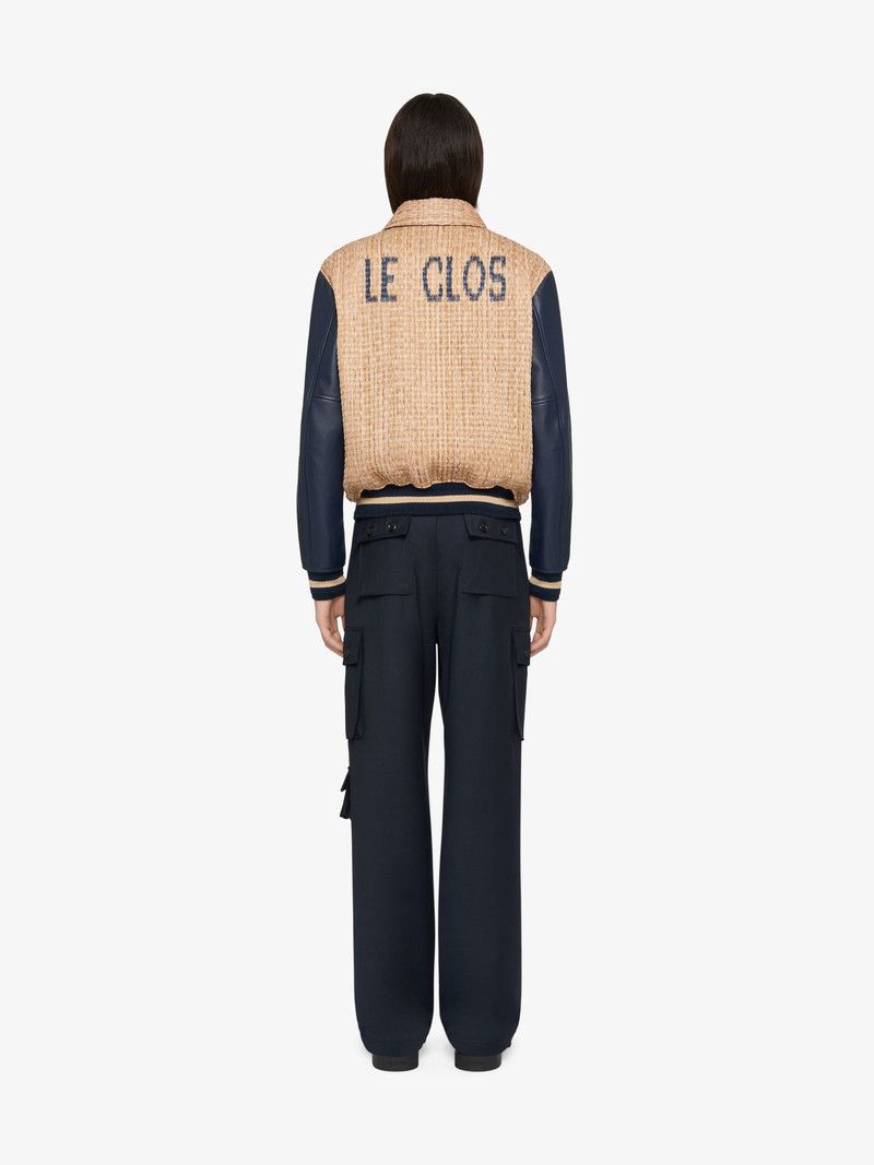 Givenchy o1w1db10326 Raffia Varsity Jacket in Beige/Blue Size US M / EU 48-50 / 2 - 3 Thumbnail