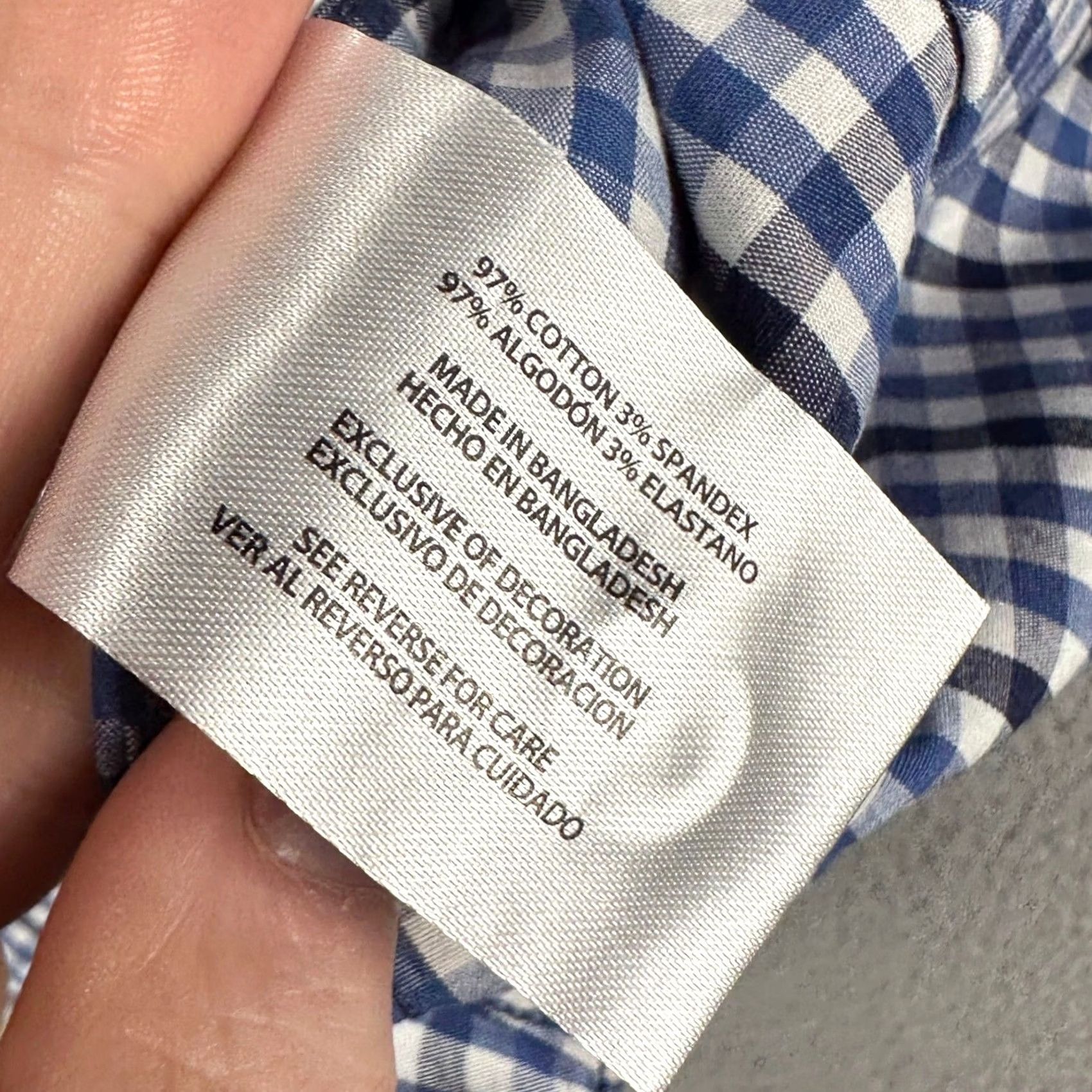 Gap Gap Button Up Shirt Men Large Blue White Plaid Short Sleeve Pocket Stretch NEW Size US L / EU 52-54 / 3 - 4 Thumbnail