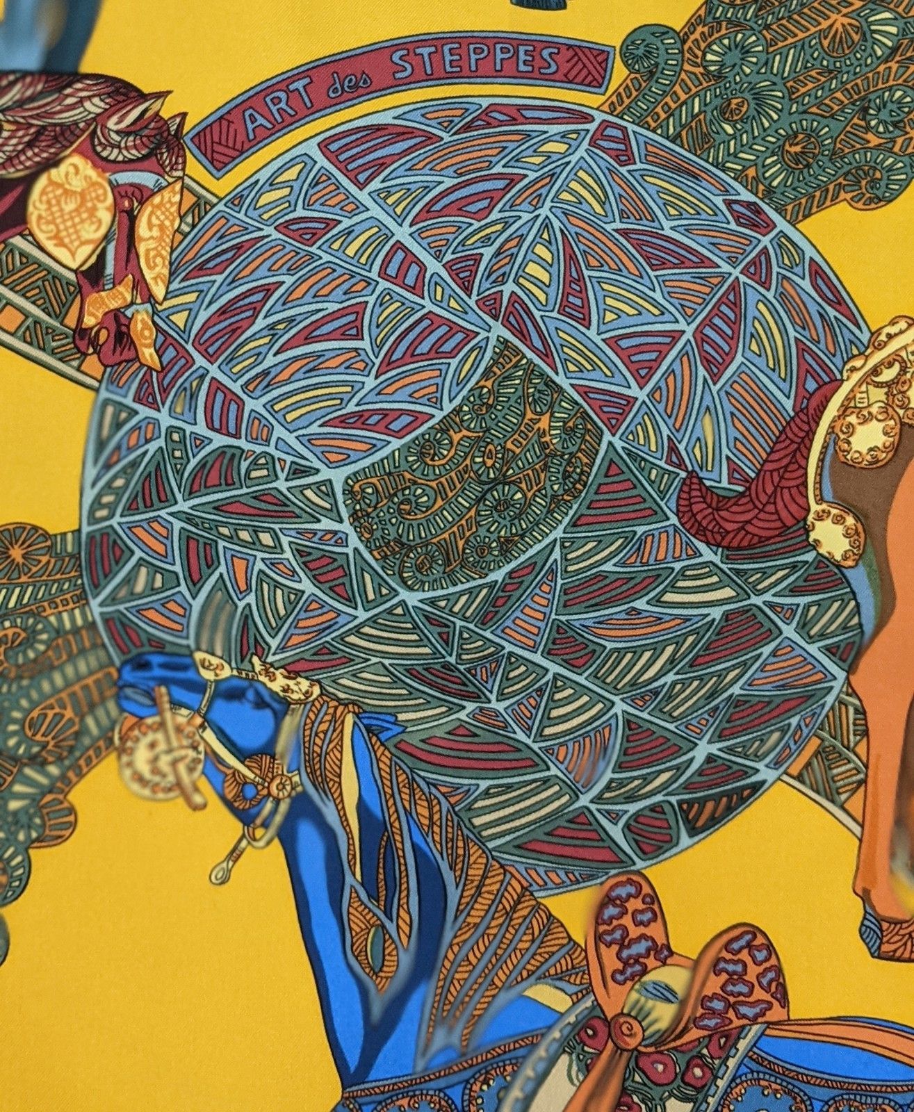 Hermes Hermes Art des Steppes by Annie Faivre Silk Scarf Size ONE SIZE - 5 Thumbnail