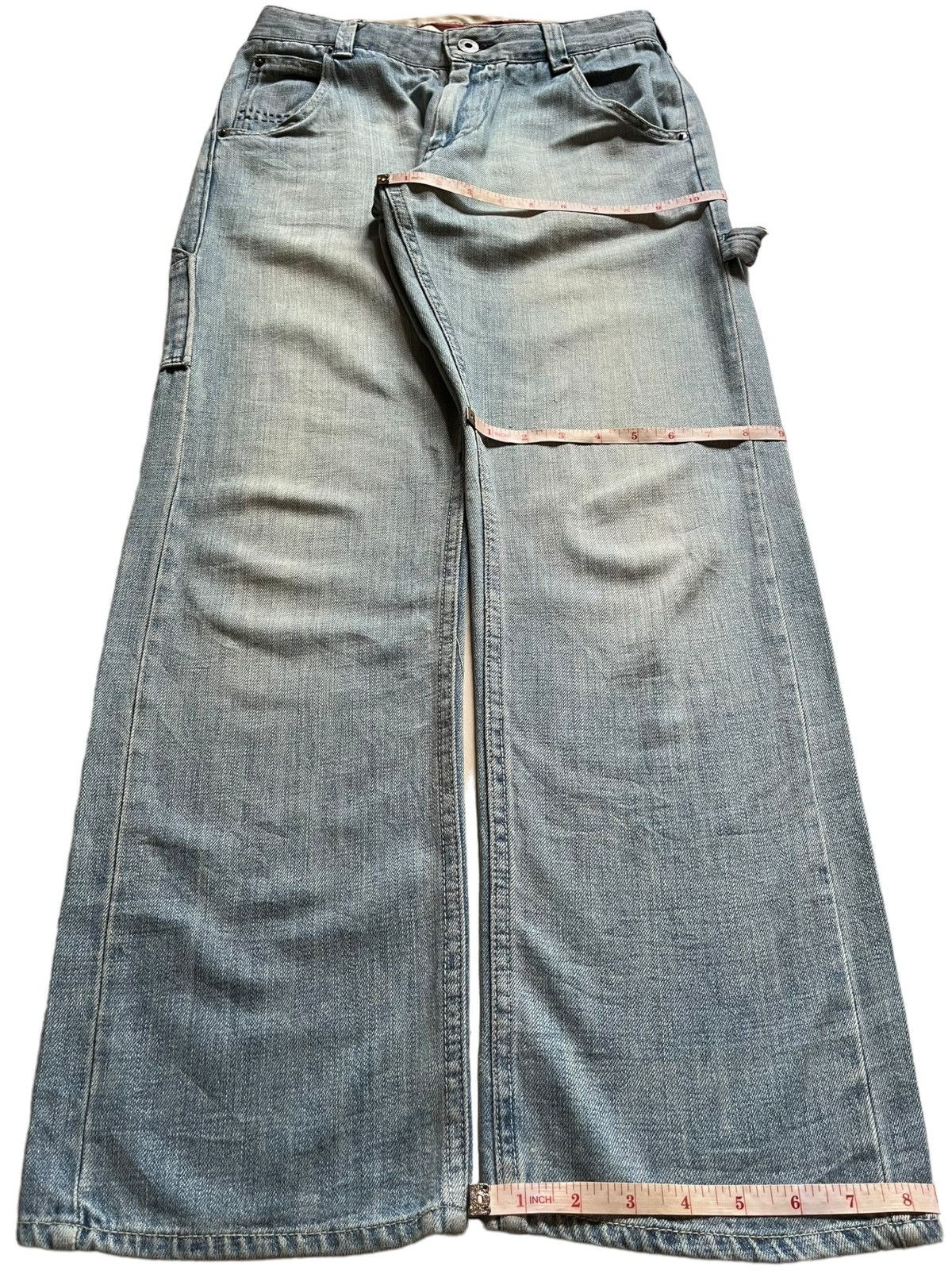 Japanese Brand Vintage Japanese Brand Buckle Back Carpenter Baggy Jeans Size 29" - 13 Thumbnail