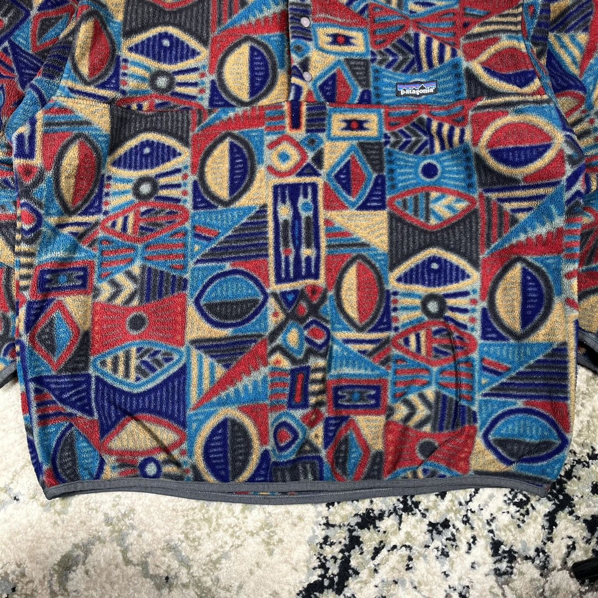Patagonia Vintage 90s Patagonia Snap Fleece Synchilla Aztec Aborigine Size US L / EU 52-54 / 3 - 9 Thumbnail