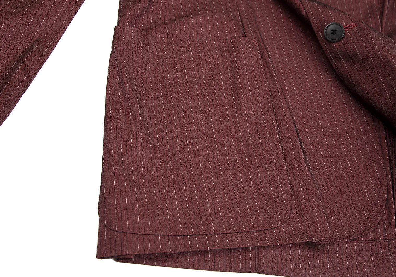 Jean Paul Gaultier Stretch Stripe Power Shoulder Jacket in Red Size 48 Size US M / EU 48-50 / 2 - 9 Thumbnail