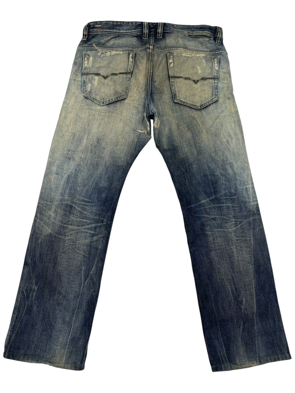 Diesel DIESEL SAFADO THRASHED DISTRESSED DENIM JEANS Size US 34 / EU 50 - 8 Thumbnail