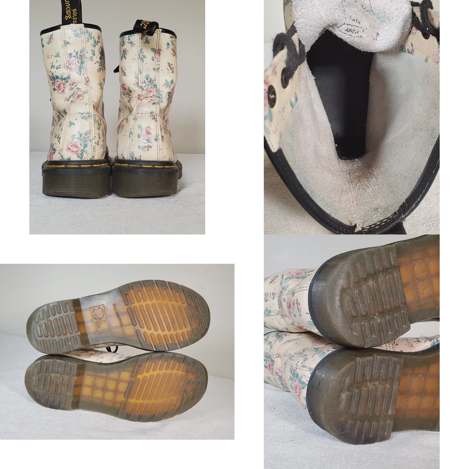 Dr. Martens VINTAGE Dr. Martens 1460 Boots Women’s US 8 Pink Rose 8-Eye Leather Softy T Combat Casual Workwear Grunge Hippie Retro Streetwear Flower Roses Size US 8 / IT 38 - 8 Thumbnail