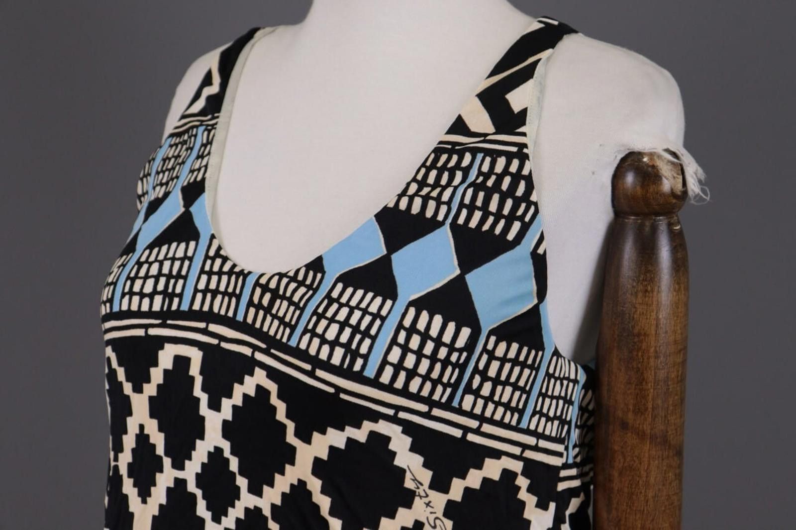 Designer Miss Sixty Collection Black Abstract Stretch Short Dress M Size M / US 6-8 / IT 42-44 - 9 Thumbnail