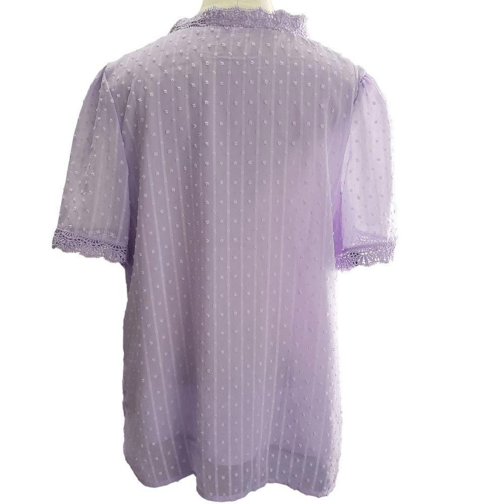 Designer CT1035 Ladies Lavender and Lace Blouse L Size L / US 10 / IT 46 - 3 Thumbnail