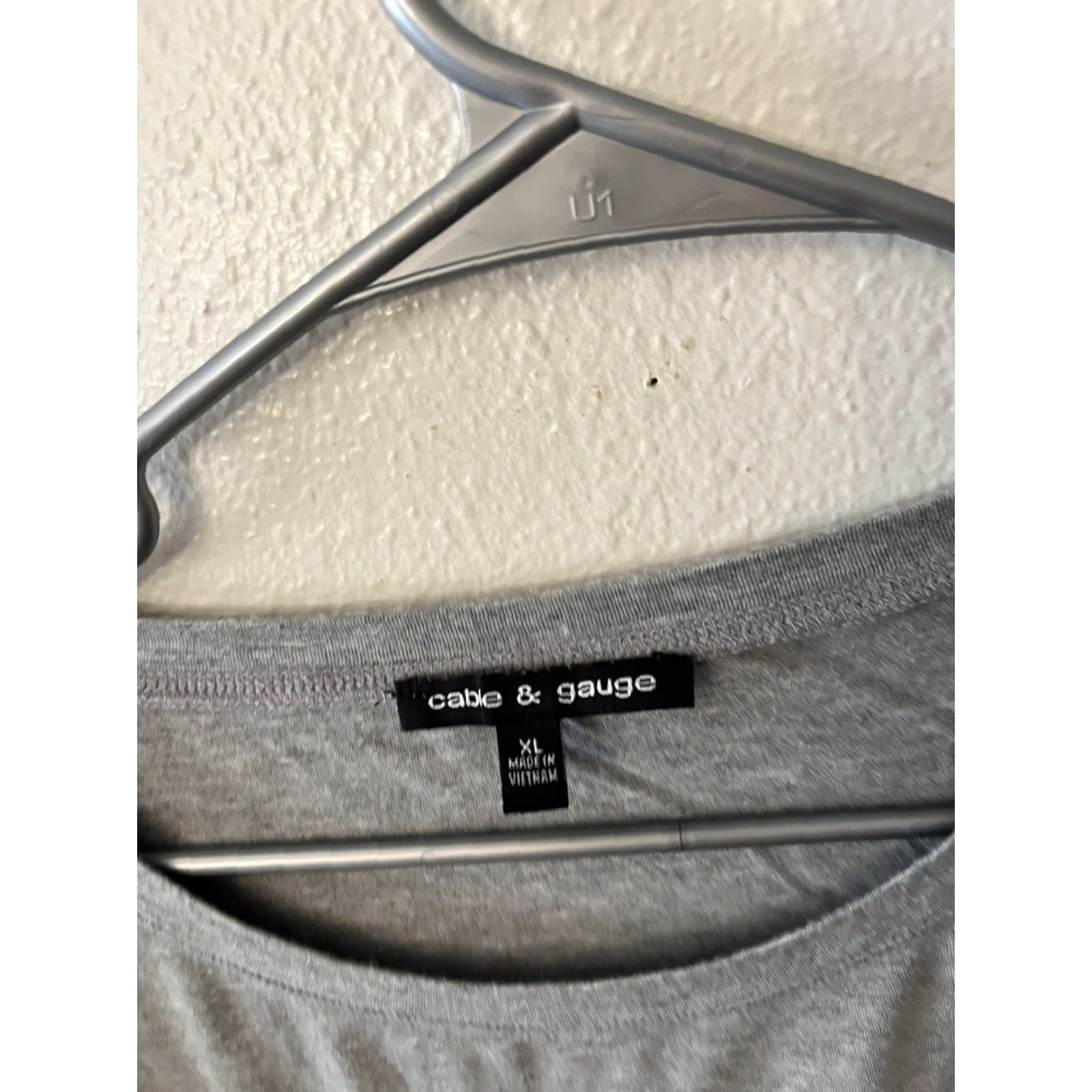 Vintage Cable & Gauge T-Shirt 3/4 Sleeve Grey Crew Neck XL Women Shirt Casual Basic Solid Vintage: No (adjust to context) Size XL / US 12-14 / IT 48-50 - 2 Thumbnail