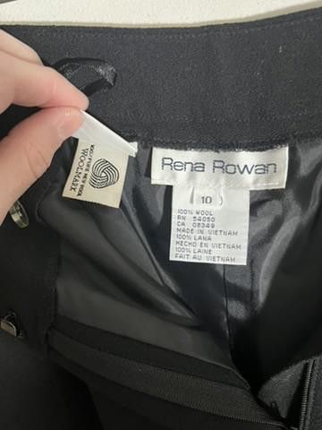 Designer Rena Rowan Women's Wool Pants - Size 10 Size 32" / US 10 / IT 46 - 3 Thumbnail