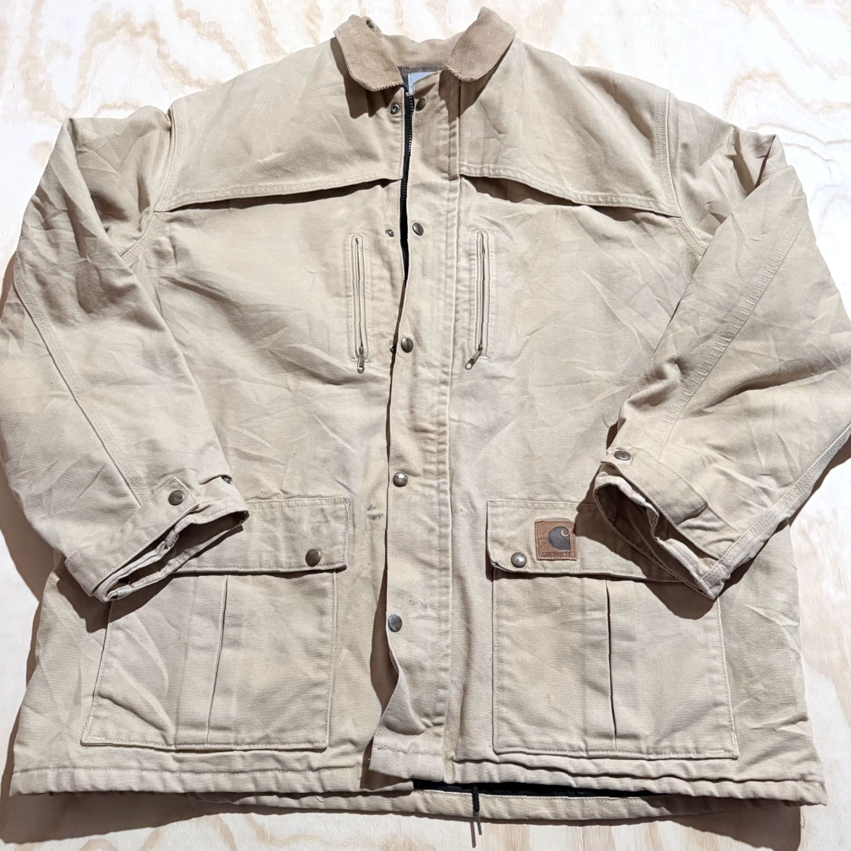 Carhartt VINTAGE Carhartt Western Chore Coat Men's Wheat Canvas Blanket Lined Work Jacket 2XL Size US XXL / EU 58 / 5 - 3 Thumbnail