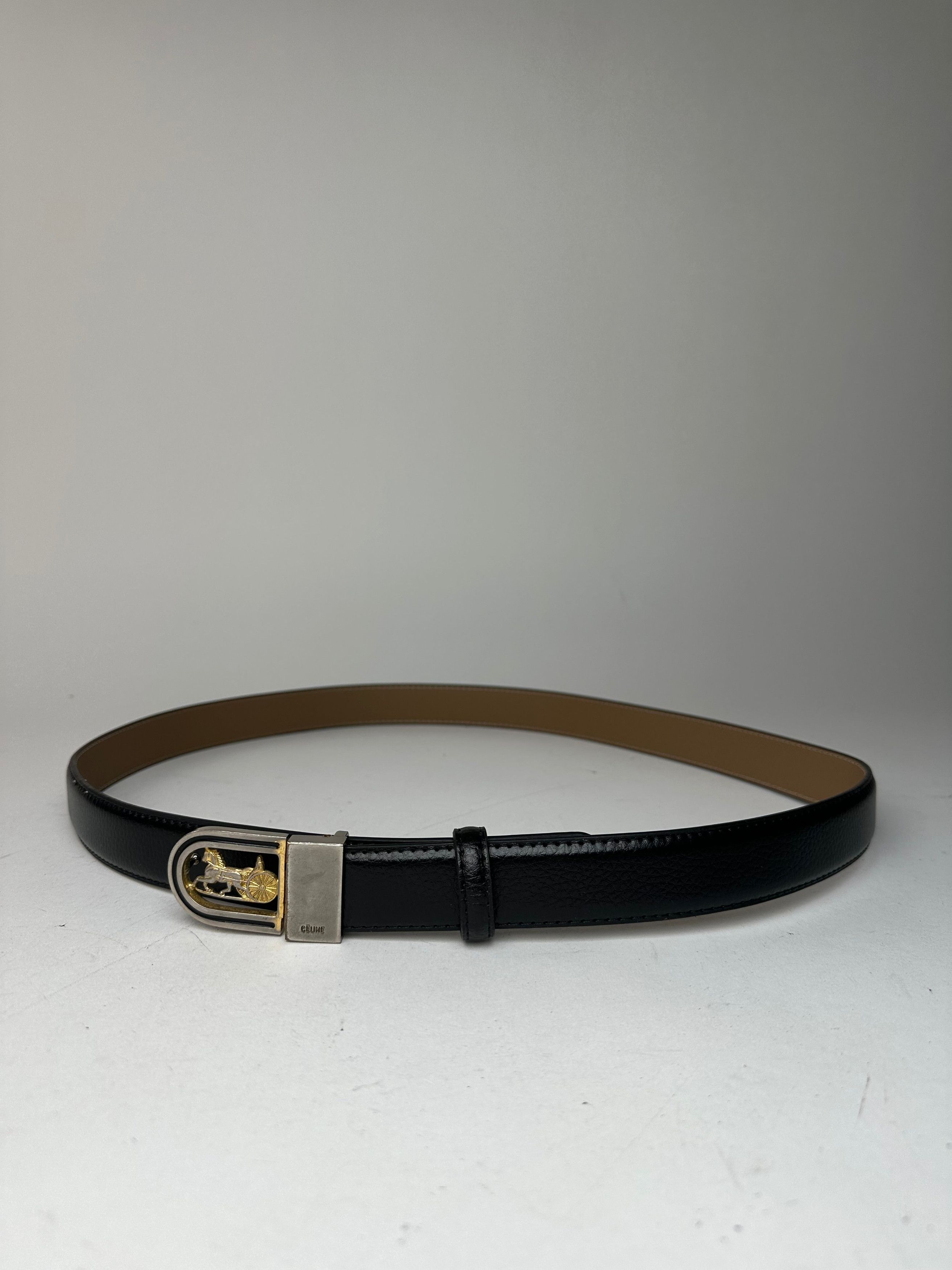Celine Vintage Snake Emblossed Leather Belt Black Size ONE SIZE - 1 Thumbnail