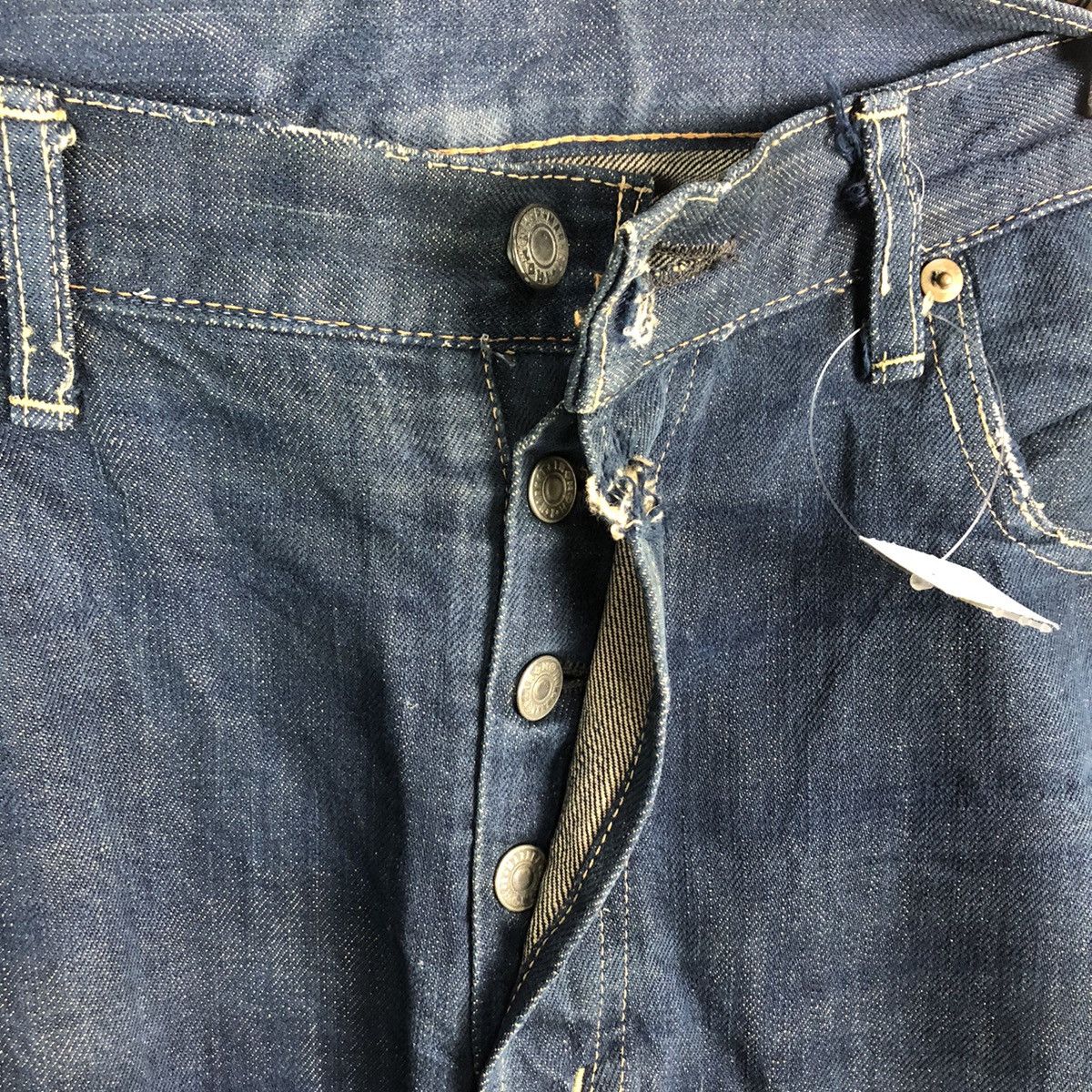 Okura Okura Blue Distressed ripped selvedge Denim Pants #A1444 Size US 35 - 17 Thumbnail